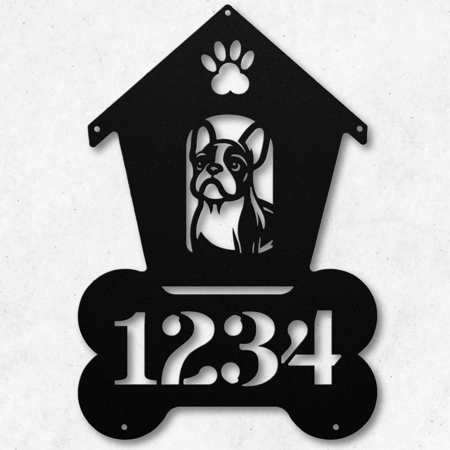 French Bulldog Dog House Number Sign: A Tail-Wagging Touch