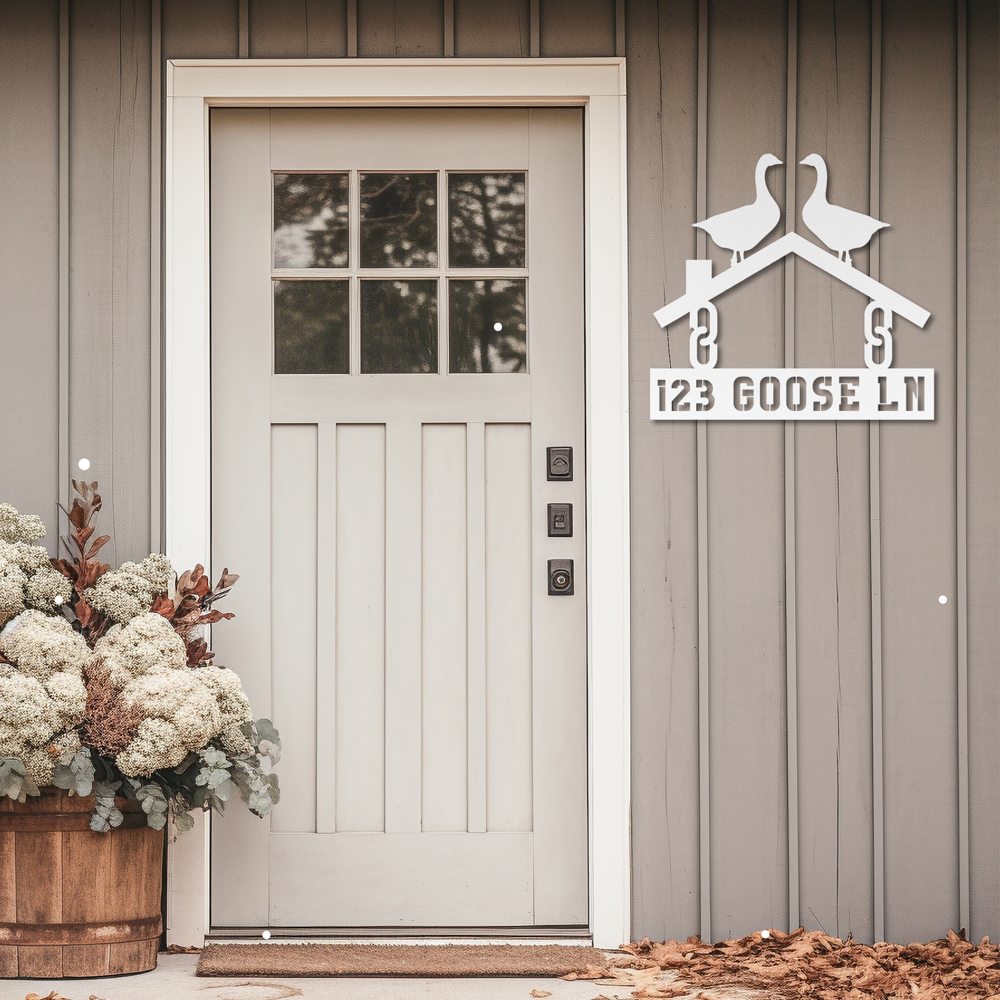 Unique Personalized Metal Sign-Geese on a Roof