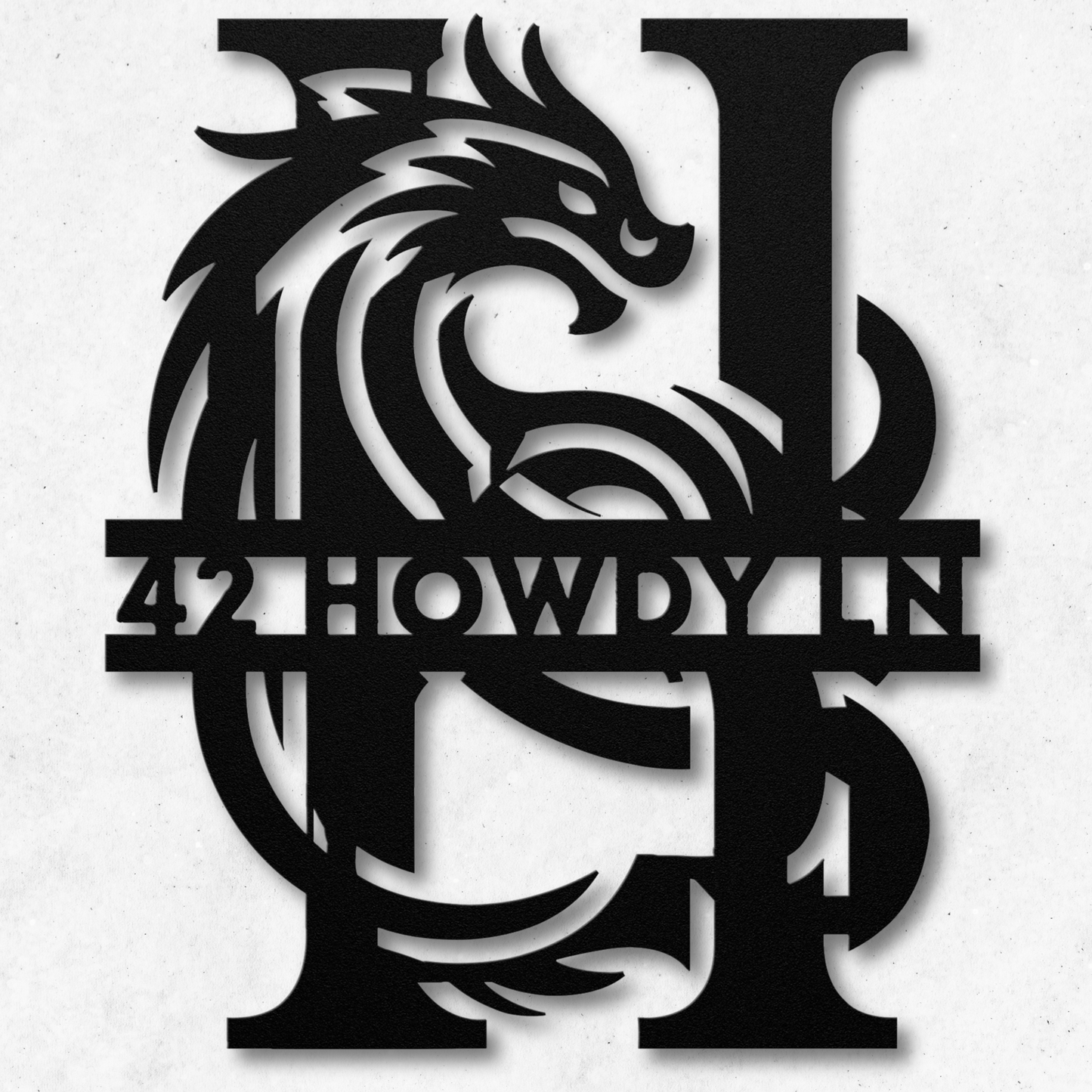 Custom Dragon Letter H Metal Sign: A Touch of Enchantment