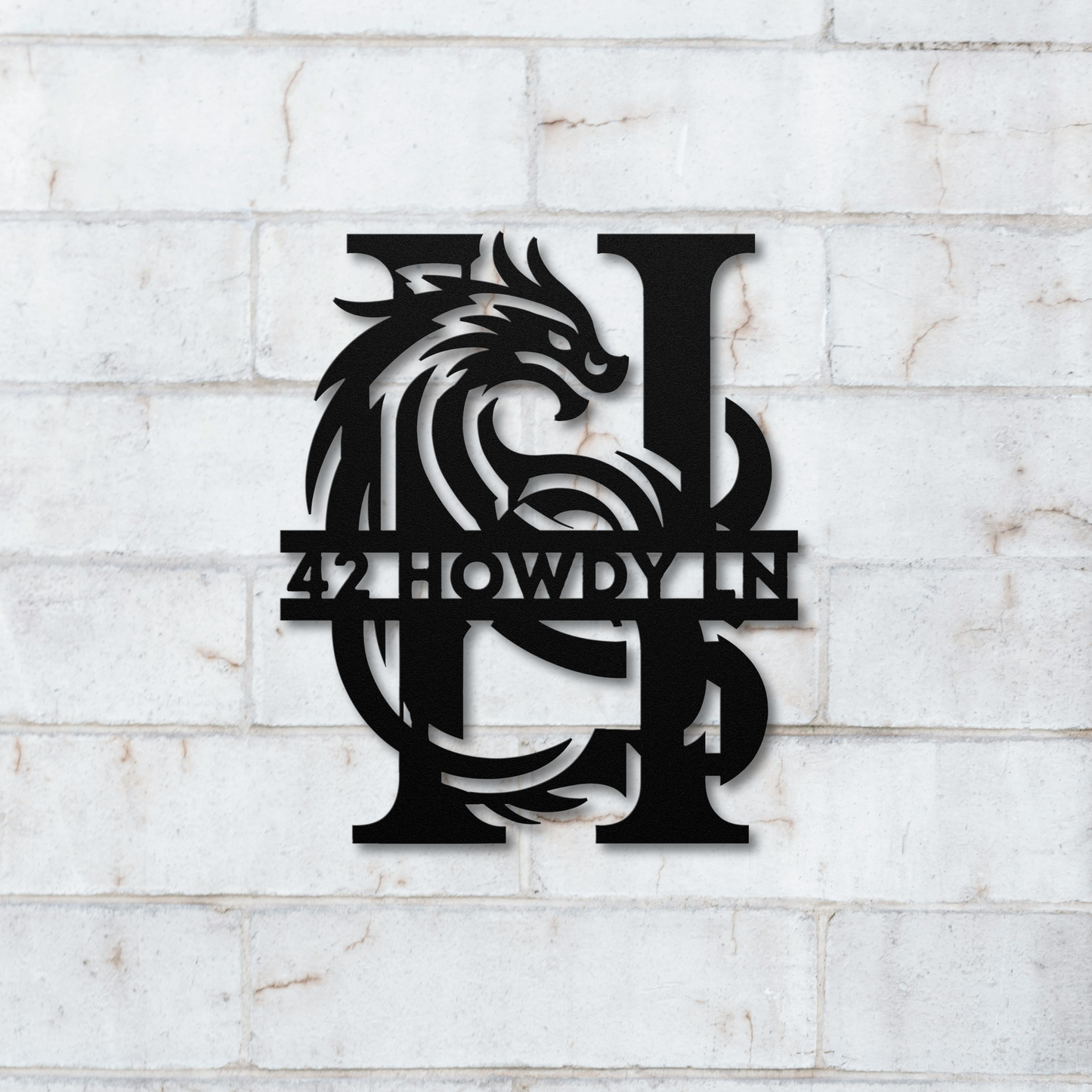 Custom Dragon Letter H Metal Sign: A Touch of Enchantment