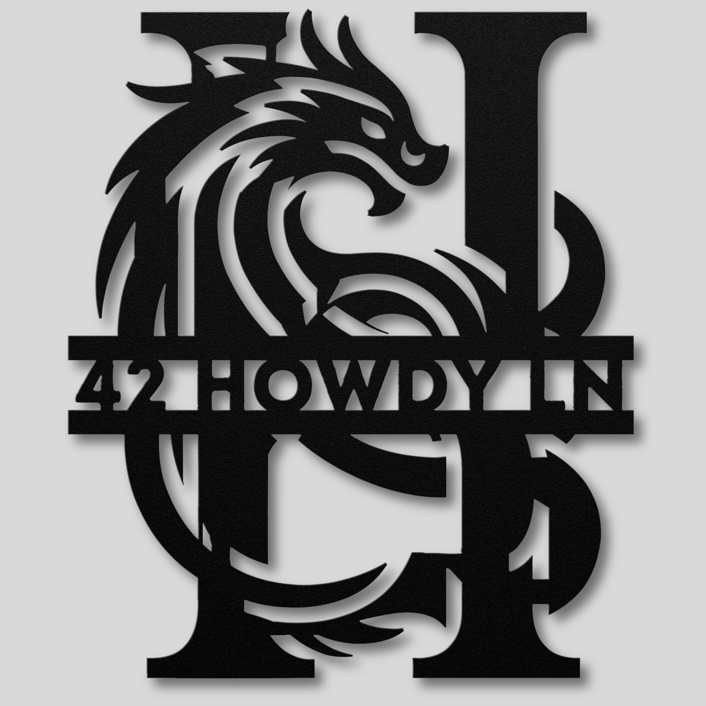 Custom Dragon Letter H Metal Sign: A Touch of Enchantment