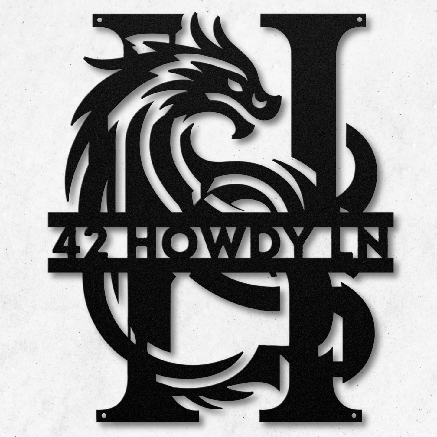 Custom Dragon Letter H Metal Sign: A Touch of Enchantment