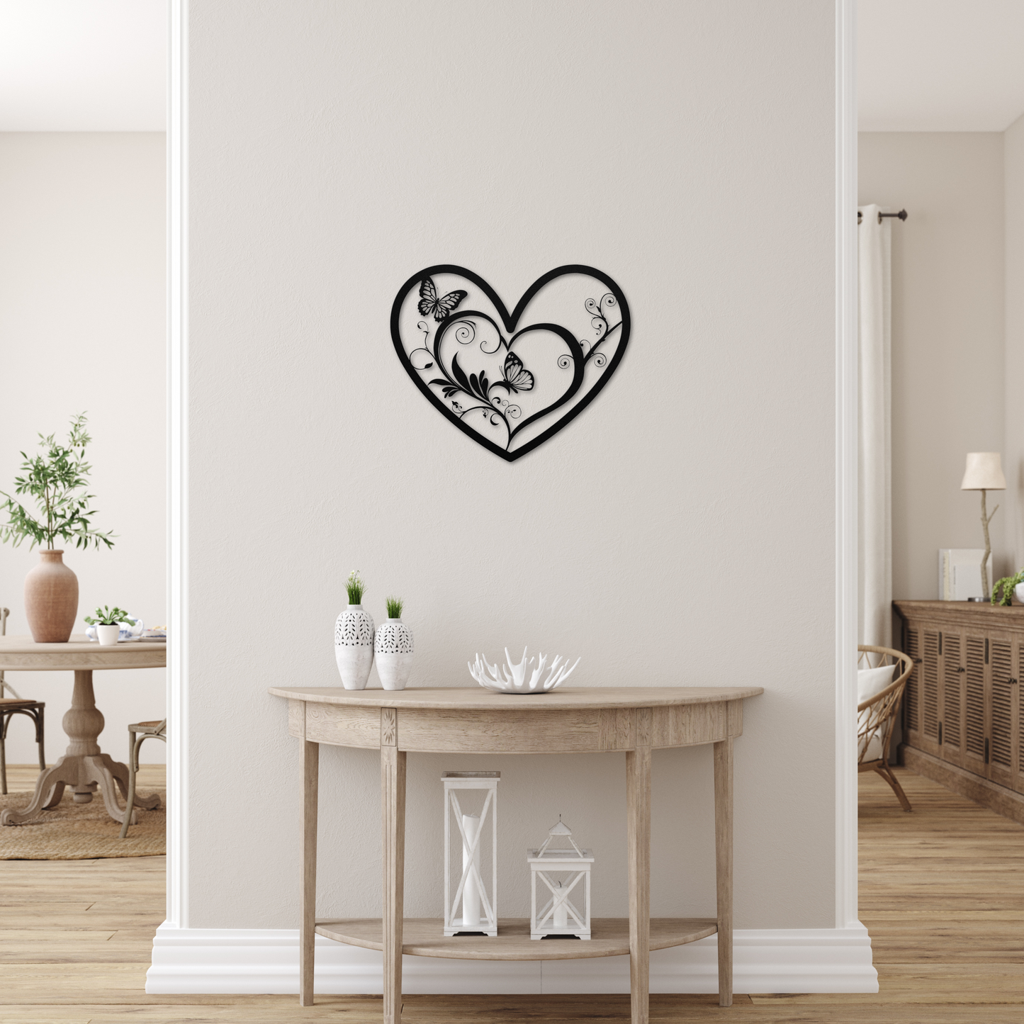 Unique Heart of Butterflies Metal Wall Art: A Symbol of Transformation