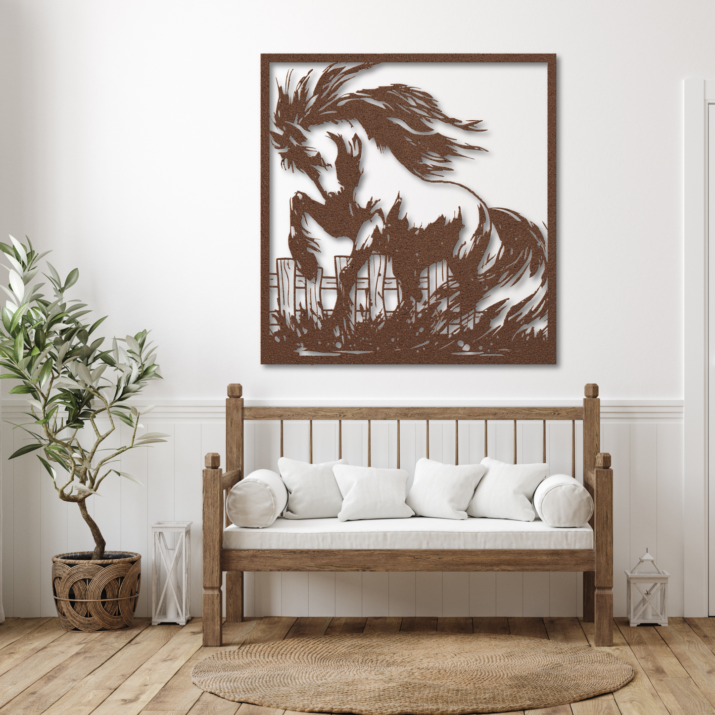 Rustic Horse in Mud Metal Wall Art: Embrace the Beauty of Horses