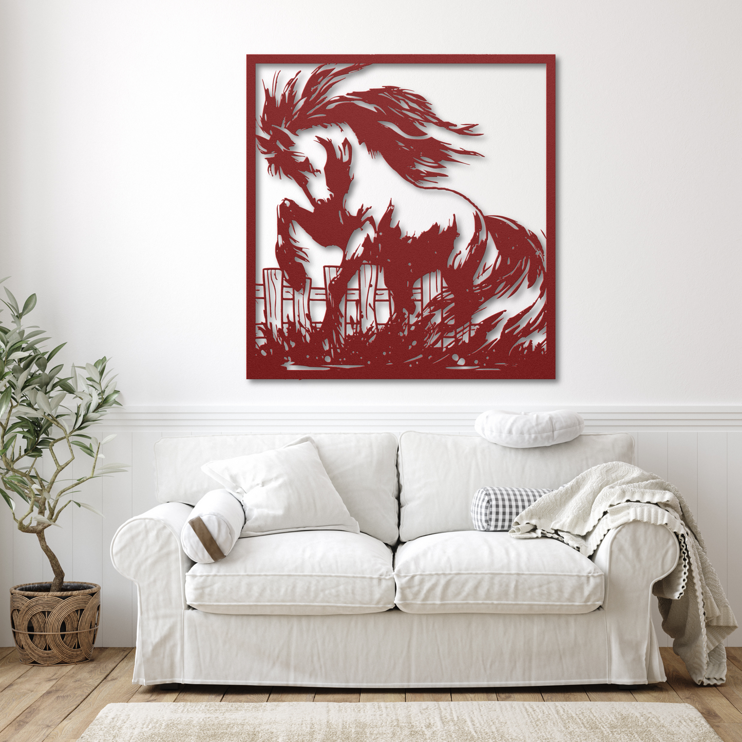 Rustic Horse in Mud Metal Wall Art: Embrace the Beauty of Horses