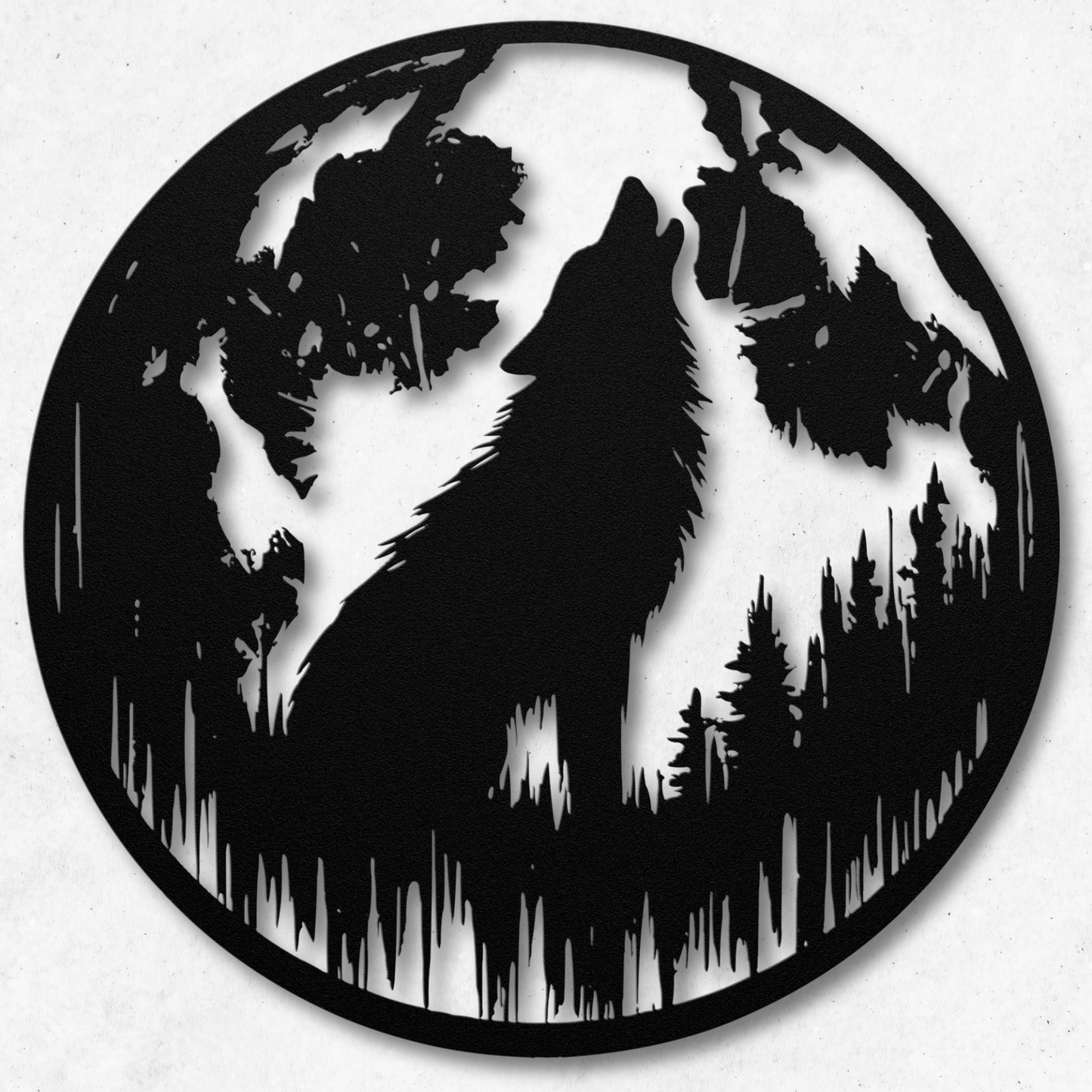 Majestic Howling Wolf Metal Wall Art: Embrace the Wildness