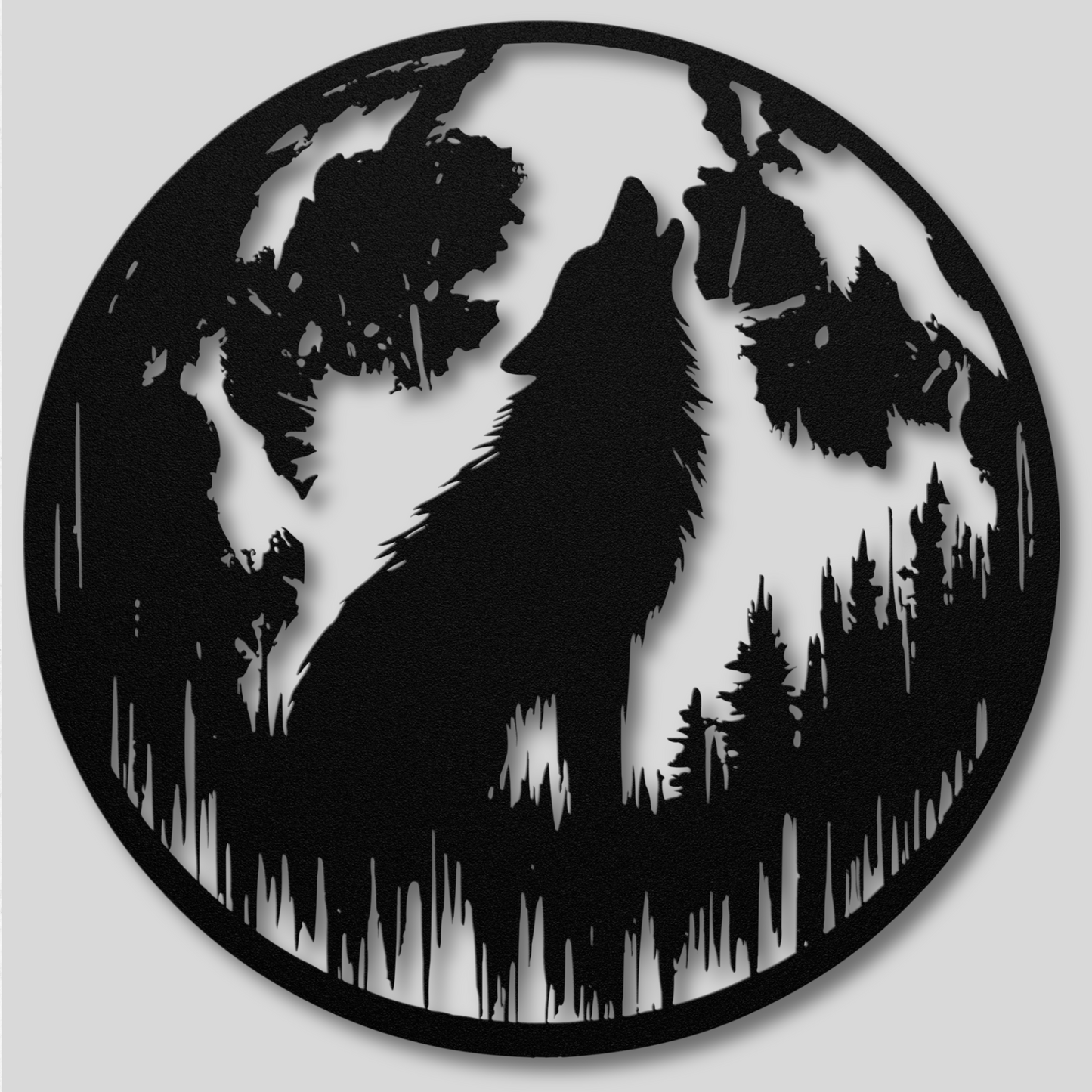 Majestic Howling Wolf Metal Wall Art: Embrace the Wildness