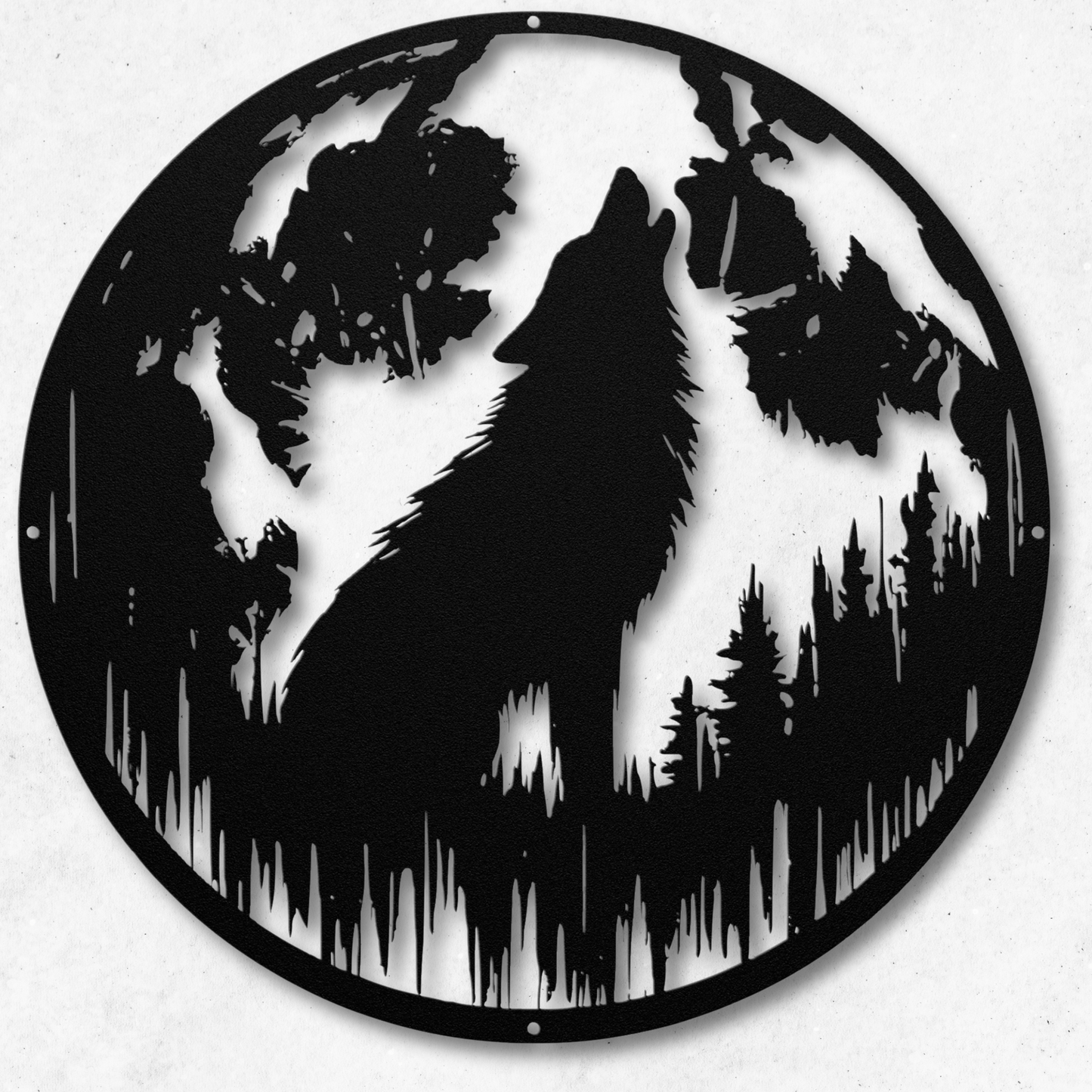 Majestic Howling Wolf Metal Wall Art: Embrace the Wildness