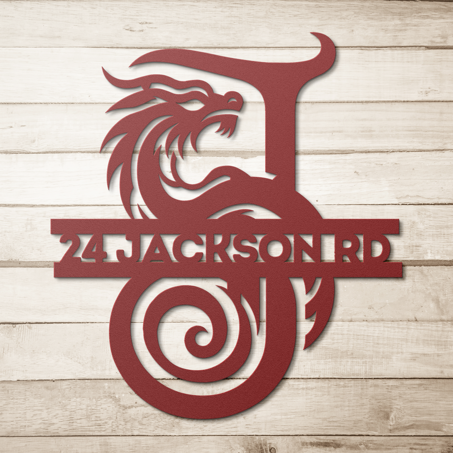 Custom Dragon Letter J Metal Sign: A Touch of Mythical Charm