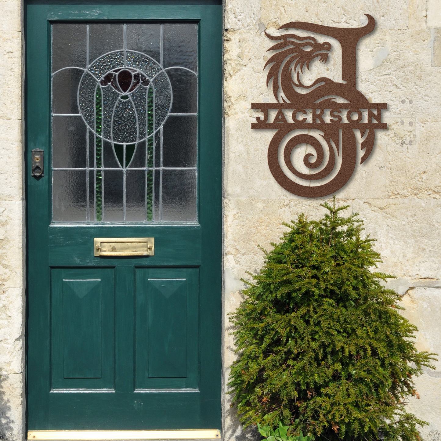 Custom Dragon Letter J Metal Sign: A Touch of Mythical Charm