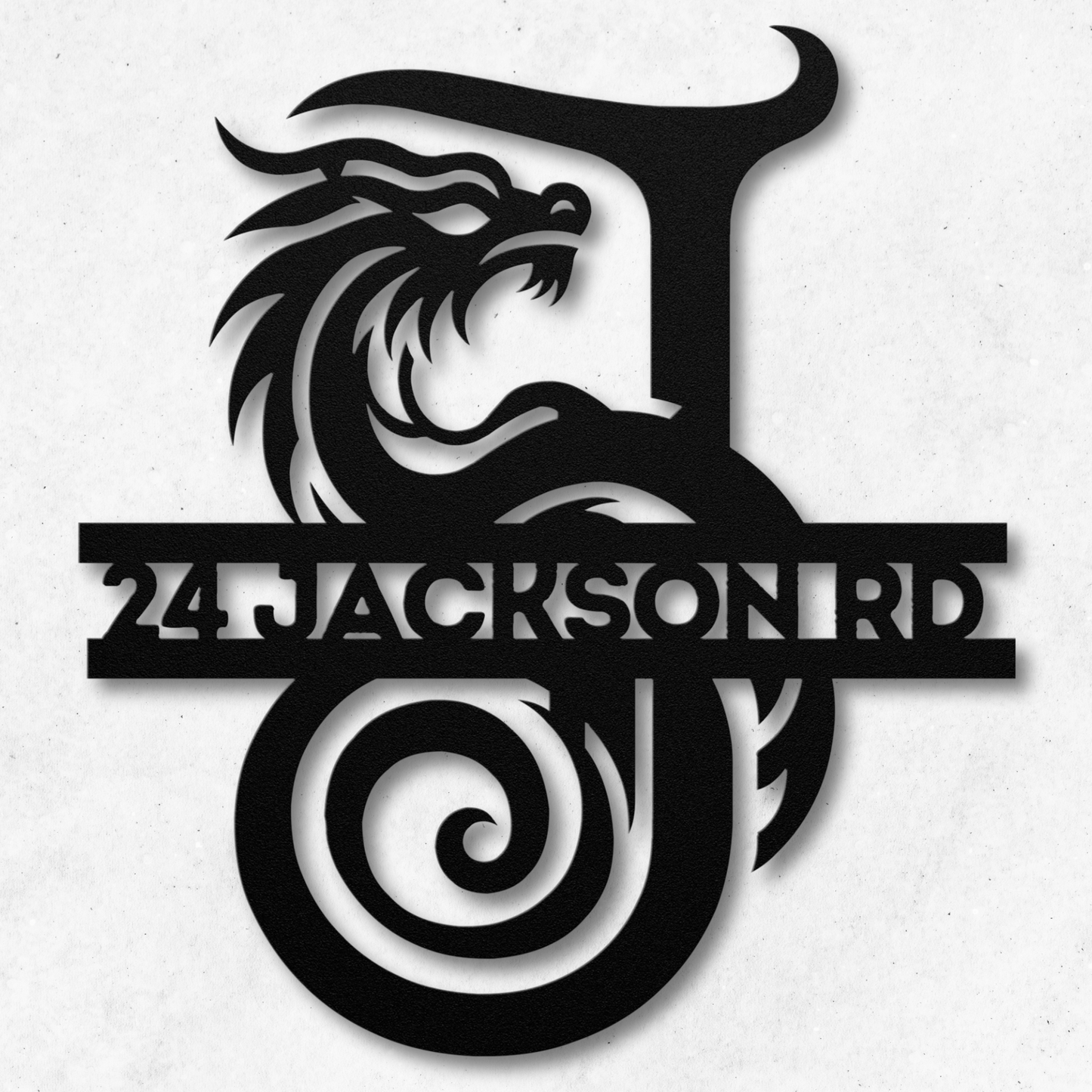 Custom Dragon Letter J Metal Sign: A Touch of Mythical Charm