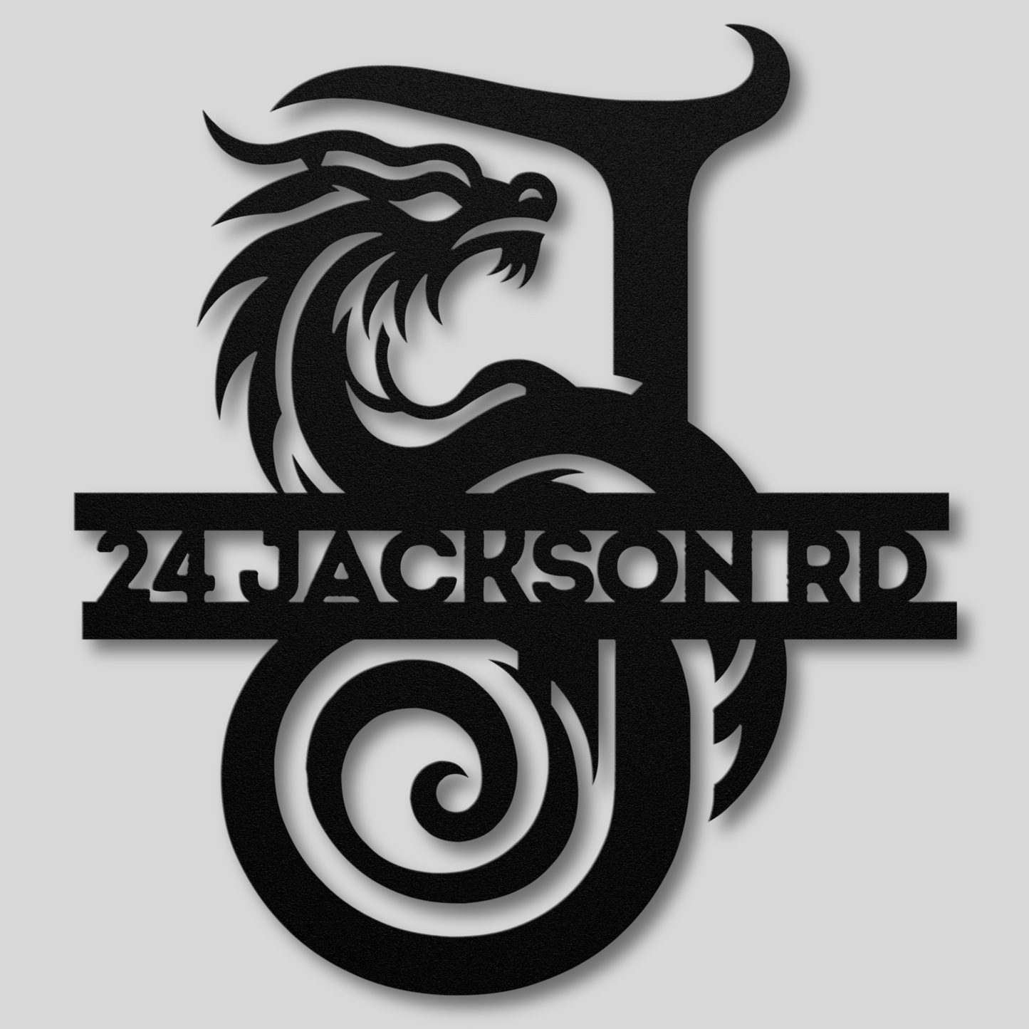 Custom Dragon Letter J Metal Sign: A Touch of Mythical Charm