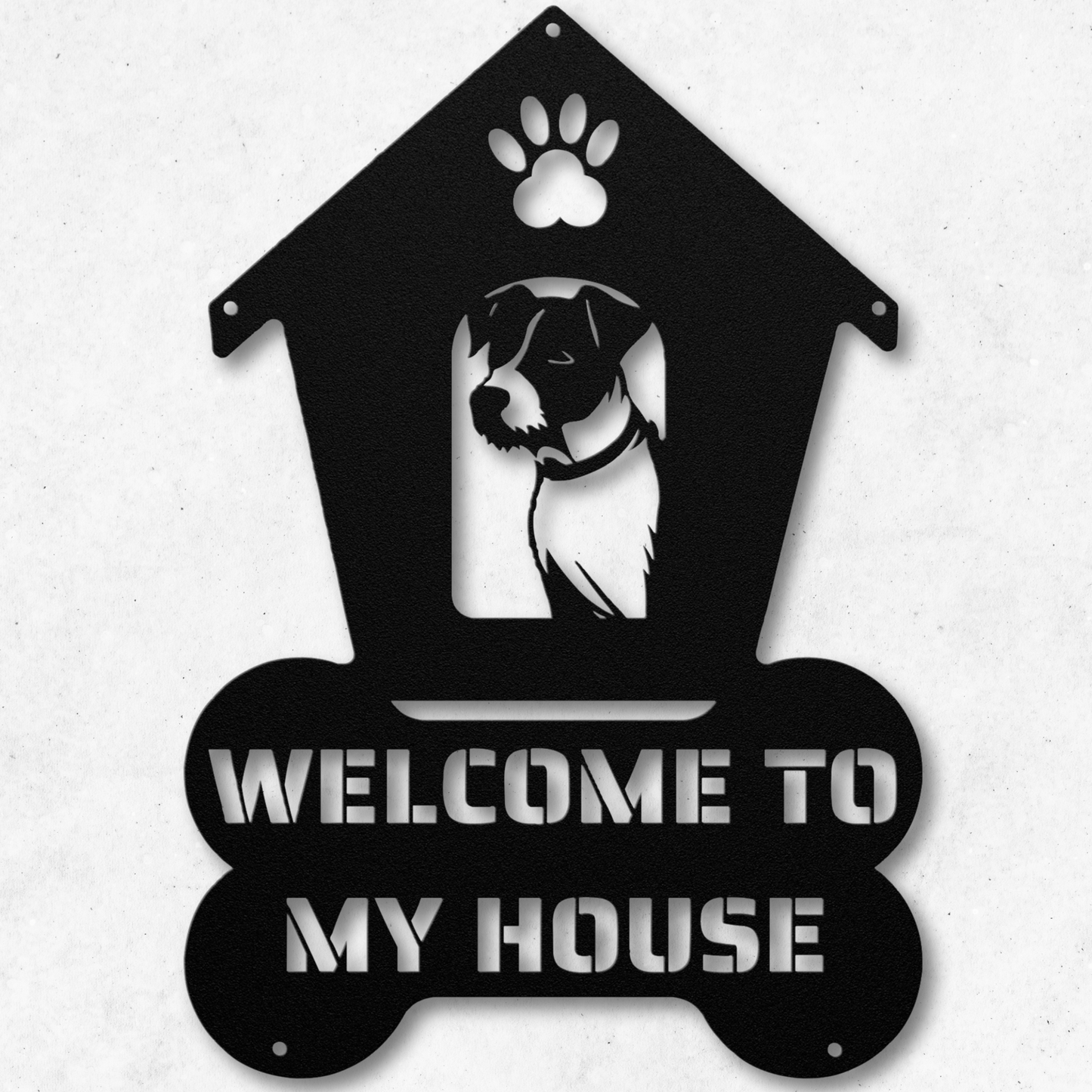 Jack Russell Welcome Dog House Metal Sign: A Warm Greeting for Your Home