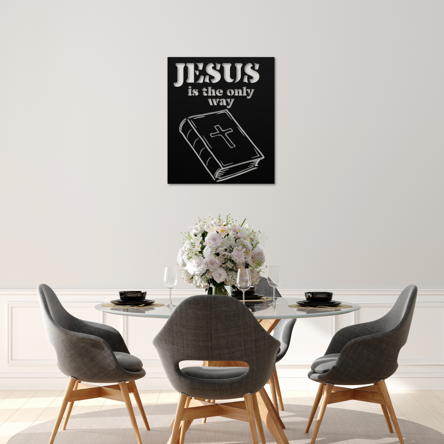 Uplifting Jesus is the Only Way Metal Wall Art: A Testament of Belief