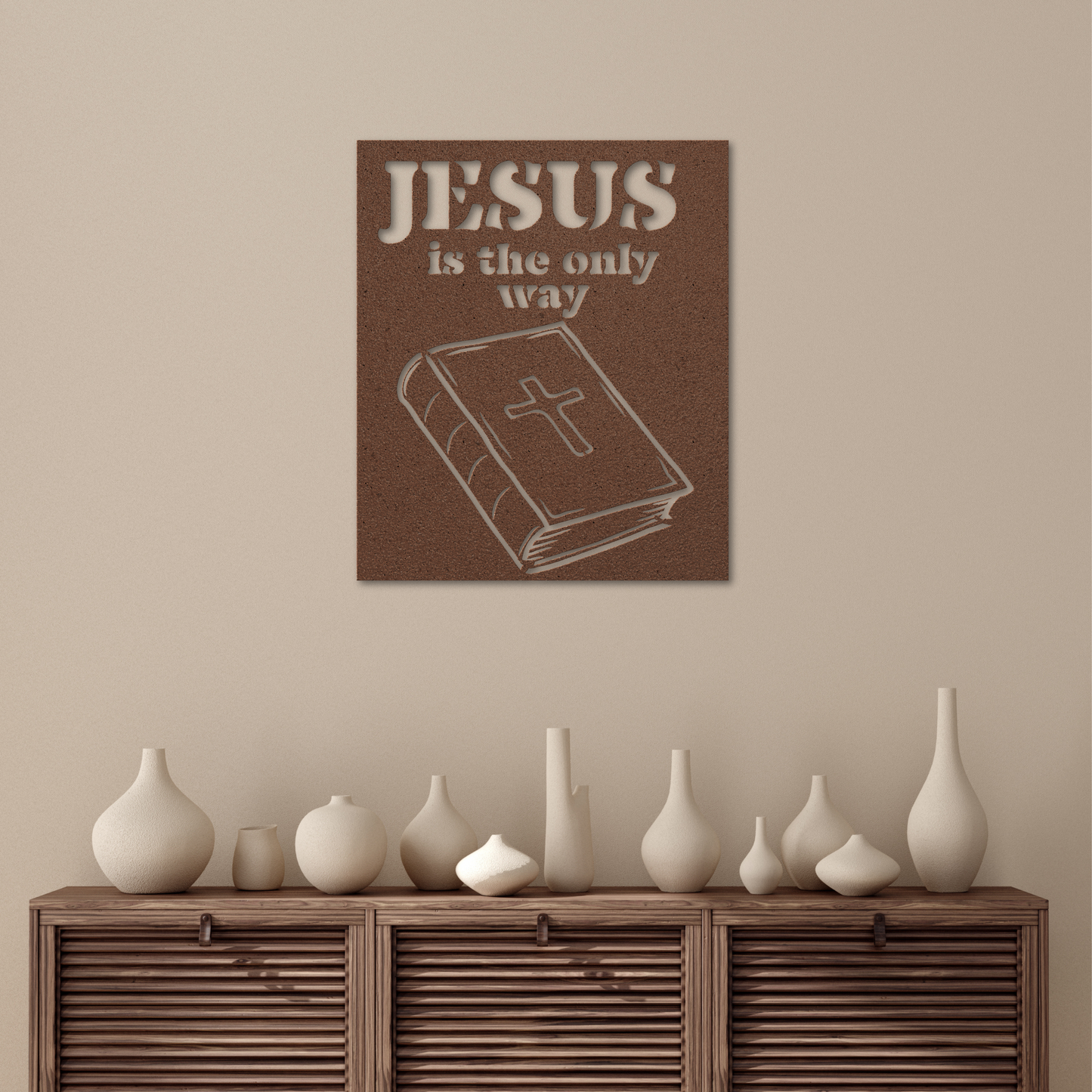 Uplifting Jesus is the Only Way Metal Wall Art: A Testament of Belief