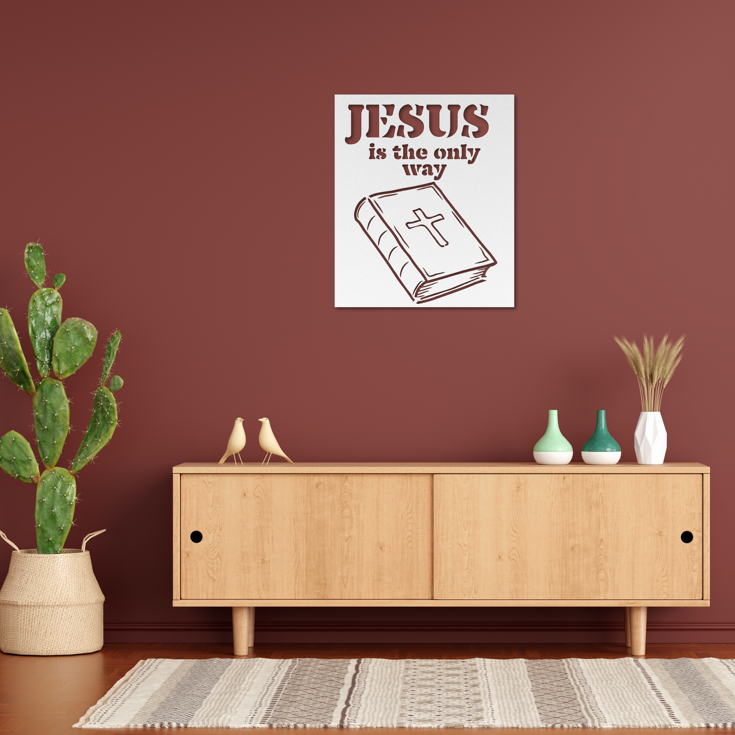 Uplifting Jesus is the Only Way Metal Wall Art: A Testament of Belief
