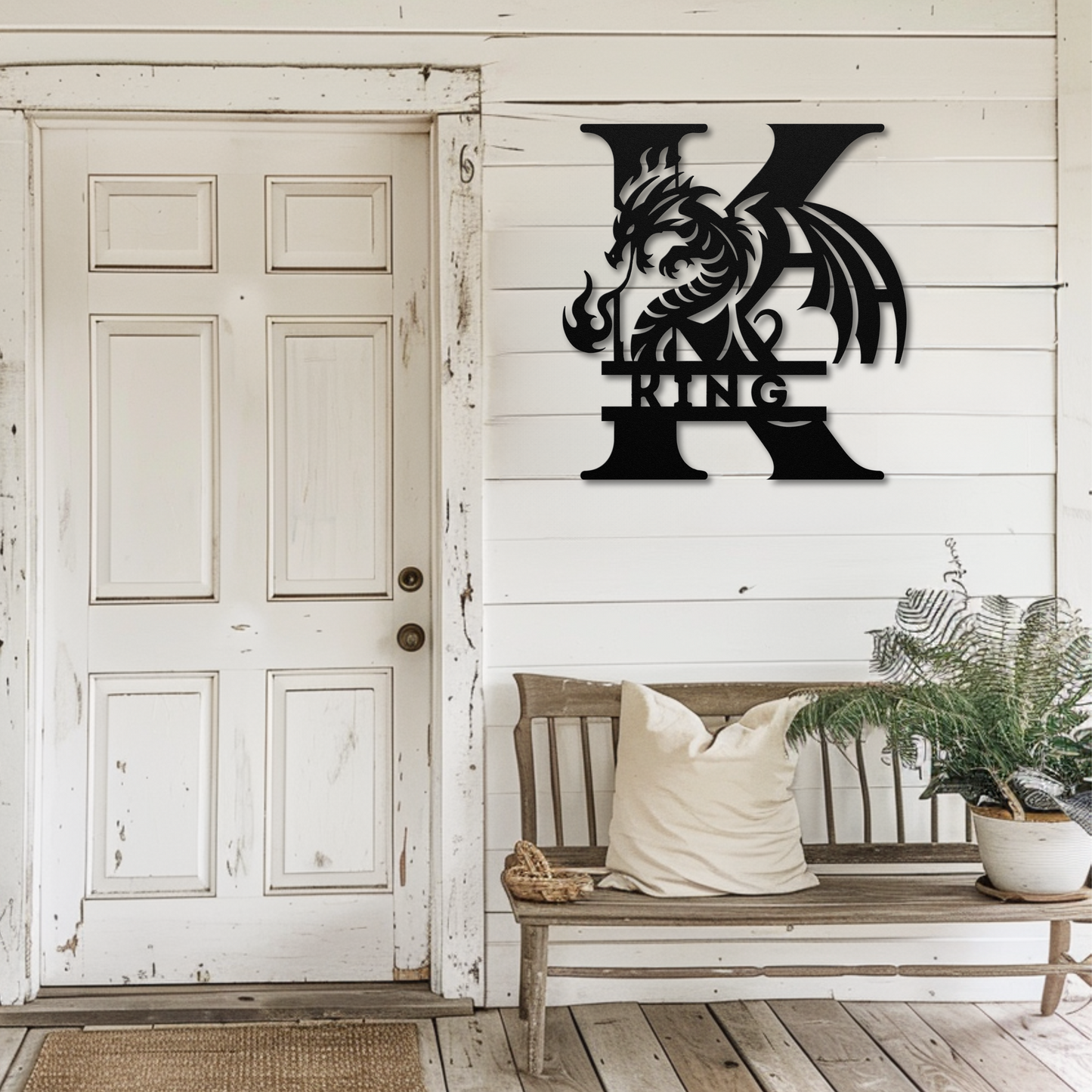 Custom Dragon Letter K Metal Sign: Enchanting and Unique