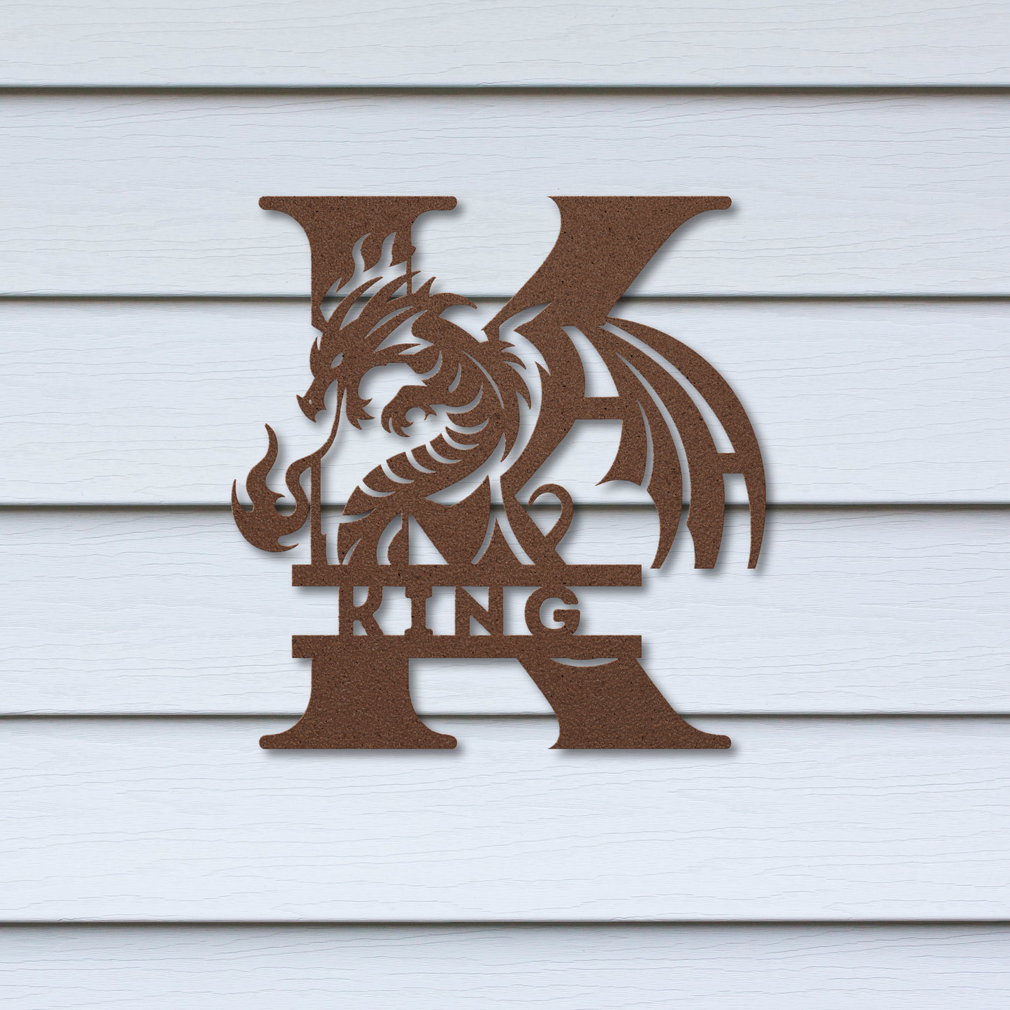 Custom Dragon Letter K Metal Sign: Enchanting and Unique