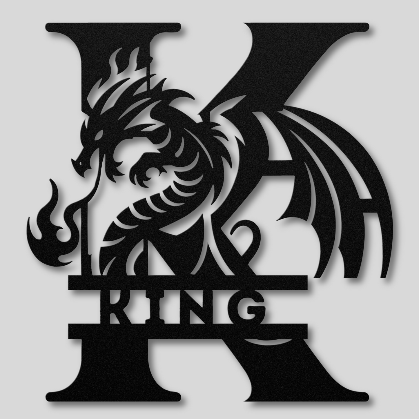 Custom Dragon Letter K Metal Sign: Enchanting and Unique