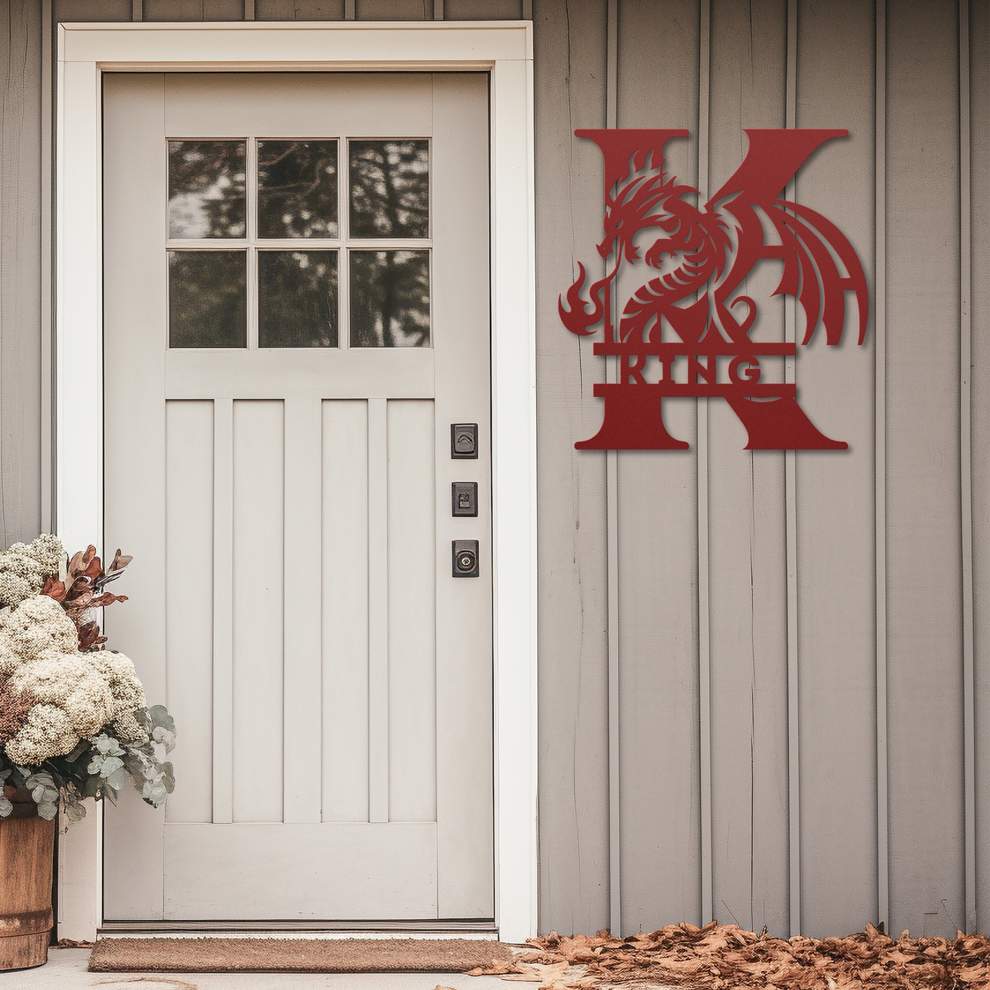 Custom Dragon Letter K Metal Sign: Enchanting and Unique