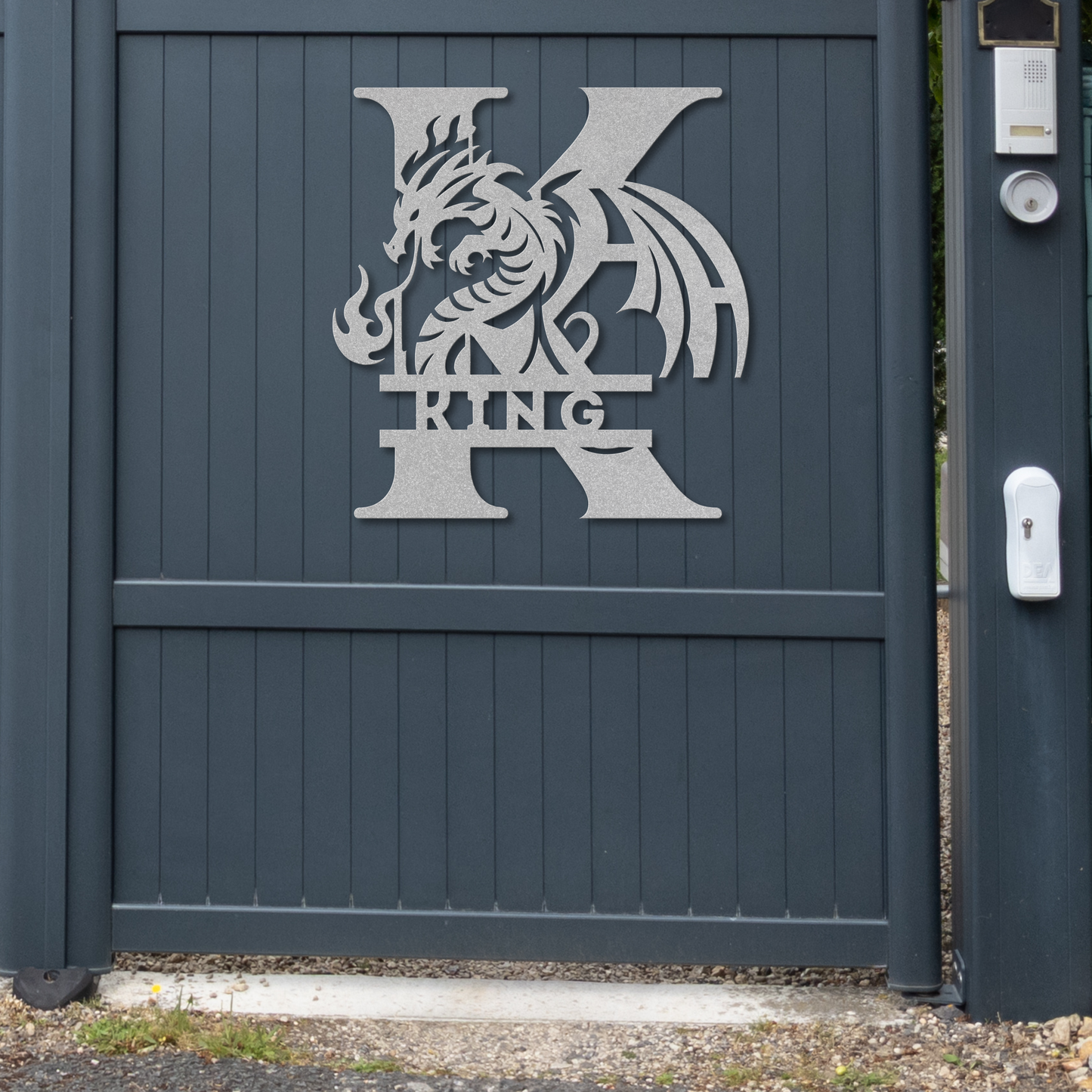 Custom Dragon Letter K Metal Sign: Enchanting and Unique