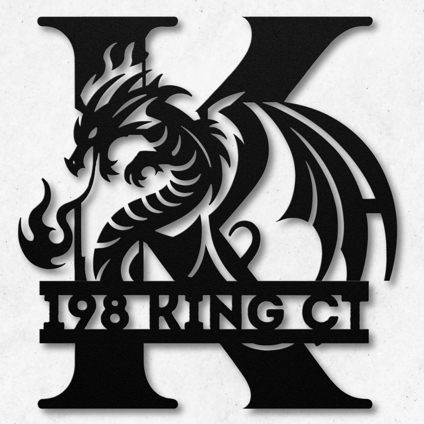 Custom Dragon Letter K Metal Sign: Enchanting and Unique