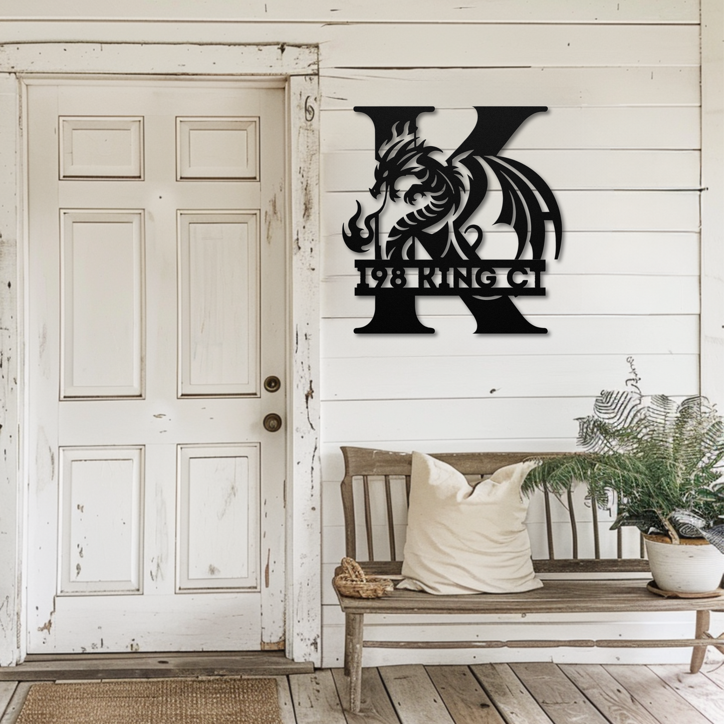 Custom Dragon Letter K Metal Sign: Enchanting and Unique