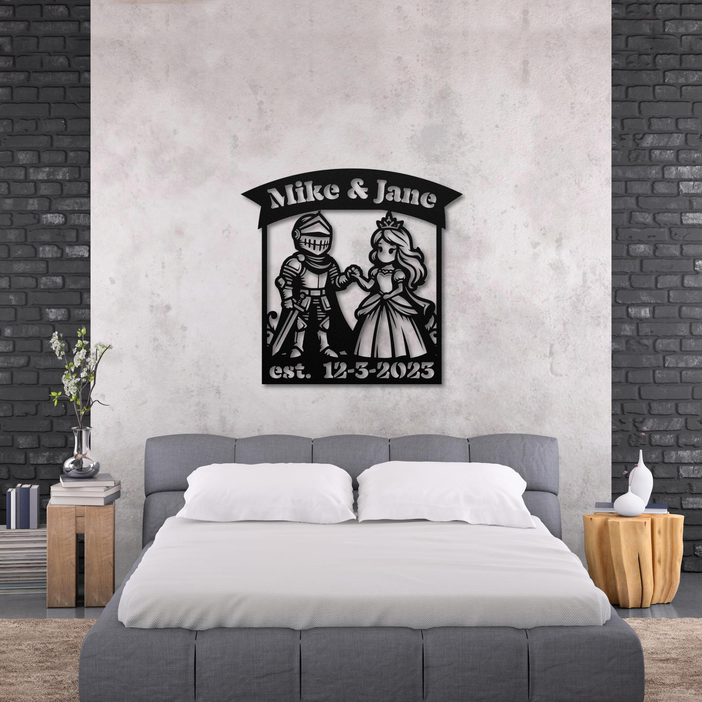 Personalized Princess and the Knight Metal Wall Art: A Unique Fairy Tale