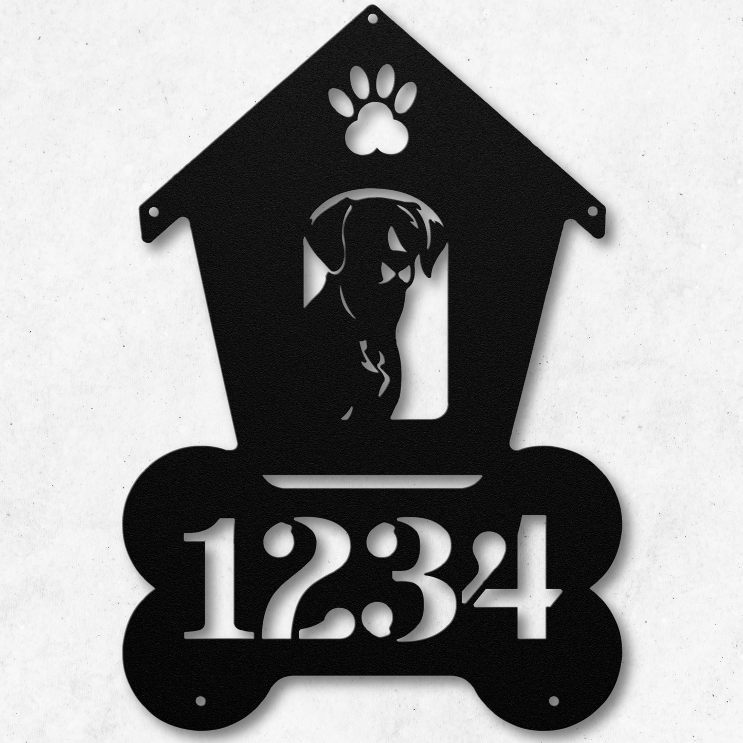 Labrador Retriever Dog House Number Metal Sign: A Tail-Wagging Touch