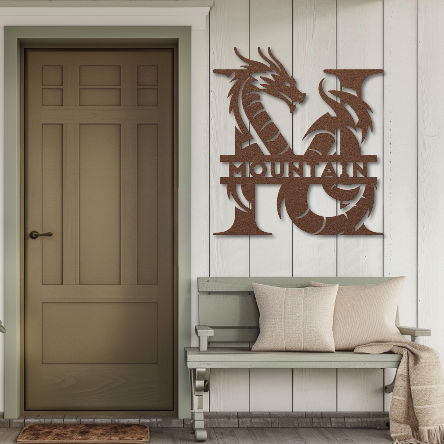 Custom Dragon Letter M Metal Sign: For Mythical Lovers