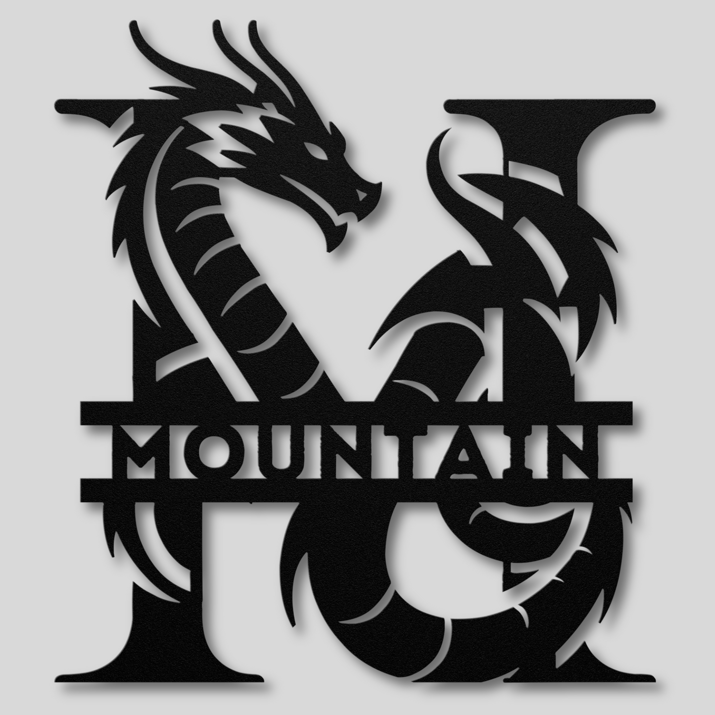 Custom Dragon Letter M Metal Sign: For Mythical Lovers
