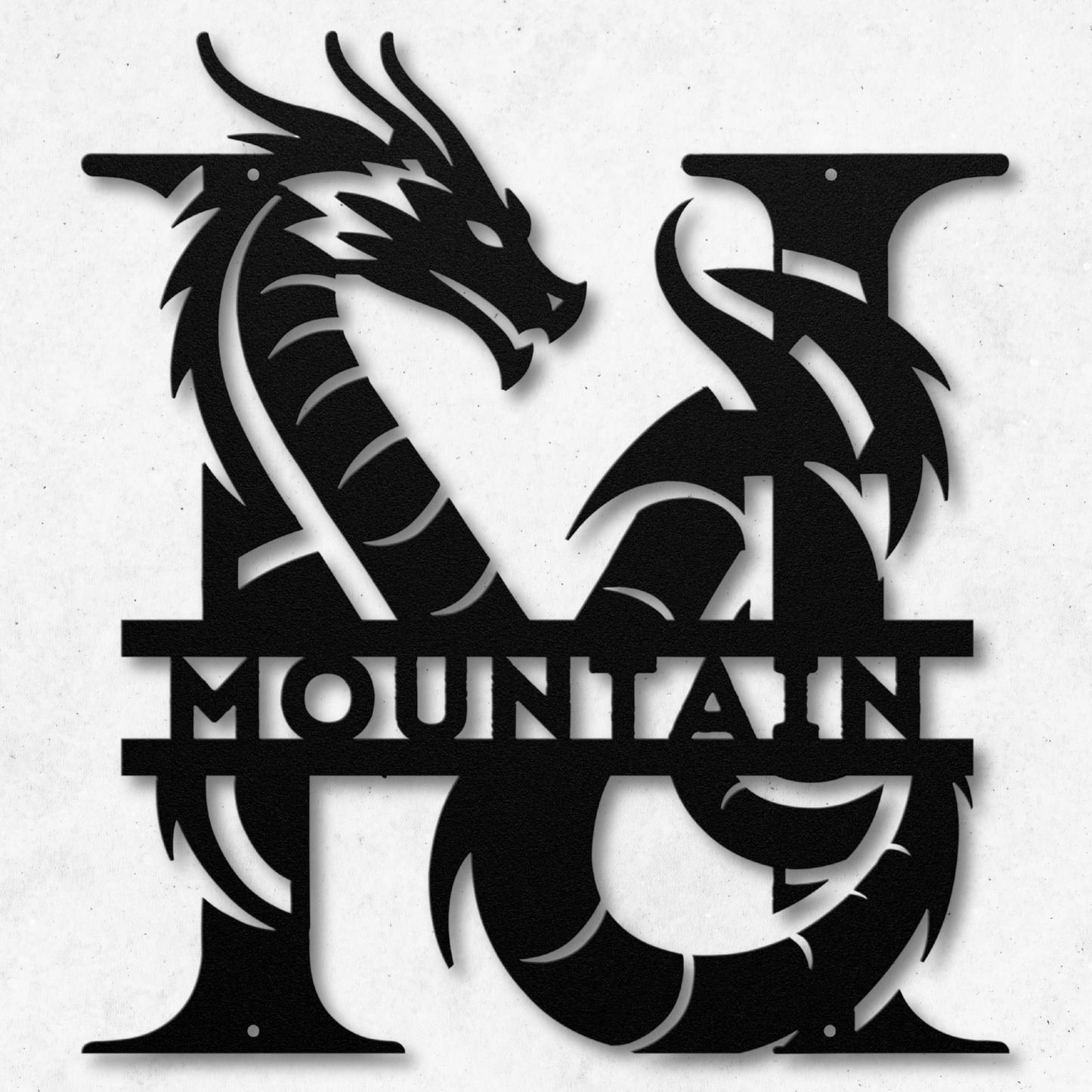Custom Dragon Letter M Metal Sign: For Mythical Lovers