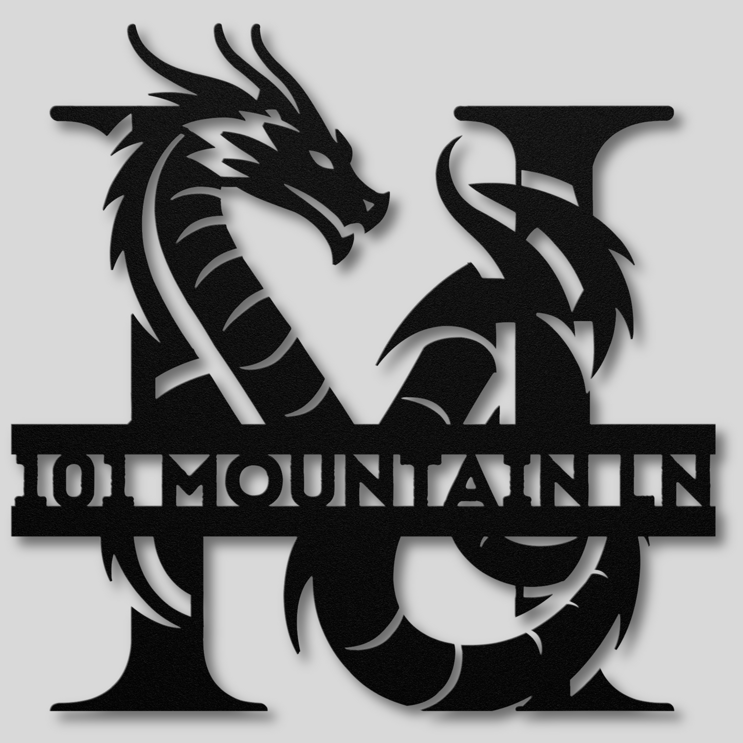 Custom Dragon Letter M Metal Sign: For Mythical Lovers