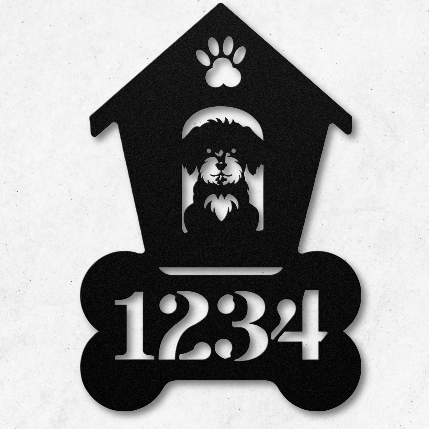 Maltipoo Dog House Number Sign: A Tail-Wagging Touch
