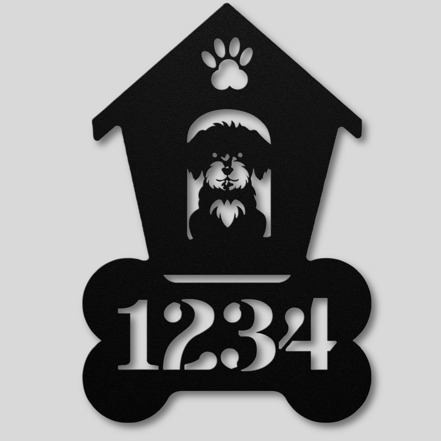 Maltipoo Dog House Number Sign: A Tail-Wagging Touch