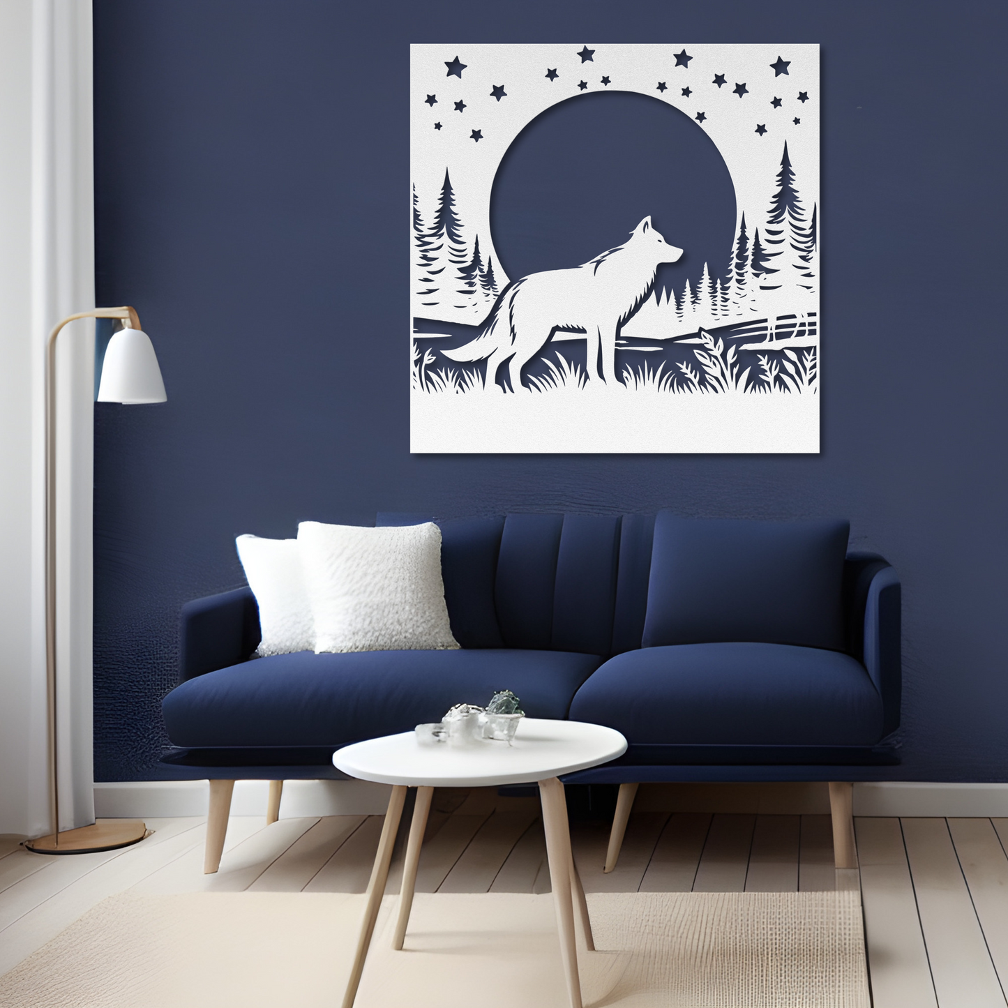 Wolf in the Meadow Metal Wall Art: Perfect for Wolf Lovers