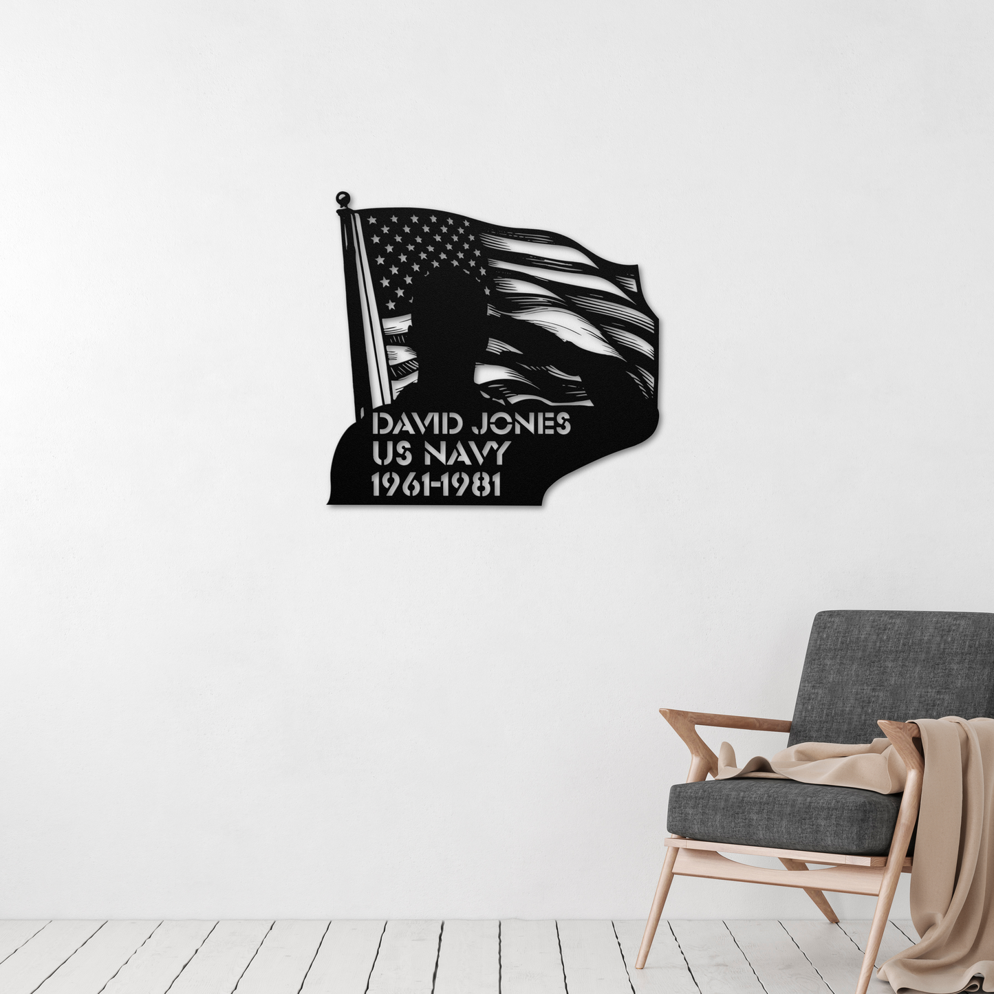 Patriotic Military Saluting Flag Metal Wall Art: A Tribute to Service
