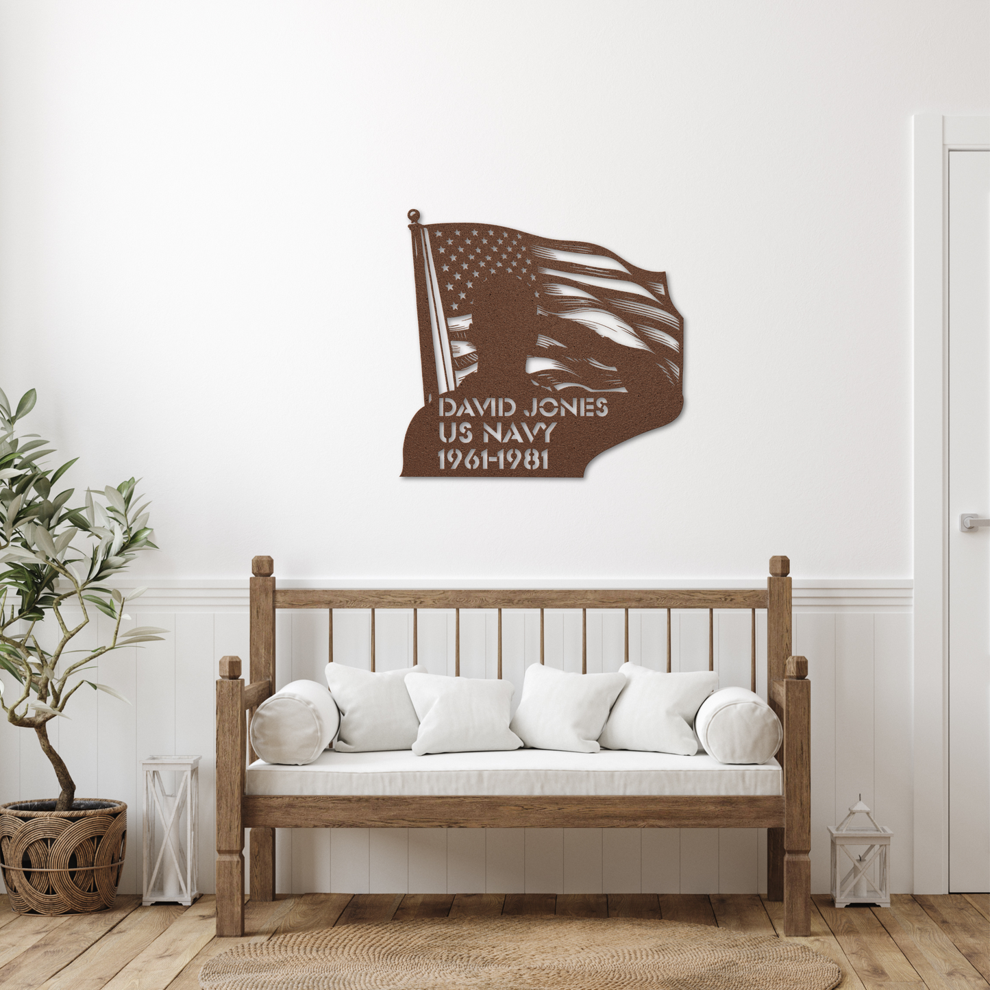 Patriotic Military Saluting Flag Metal Wall Art: A Tribute to Service