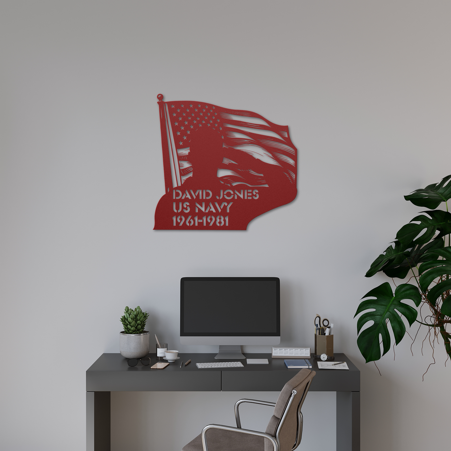 Patriotic Military Saluting Flag Metal Wall Art: A Tribute to Service