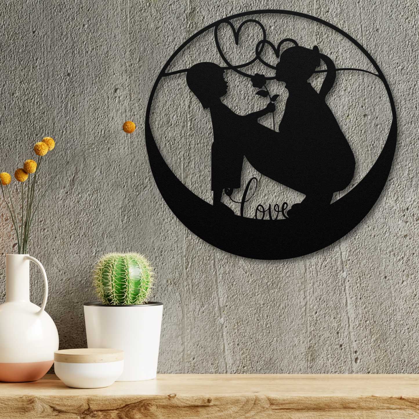 Heartwarming Mother and Child Metal Wall Art: A Tender Tribute