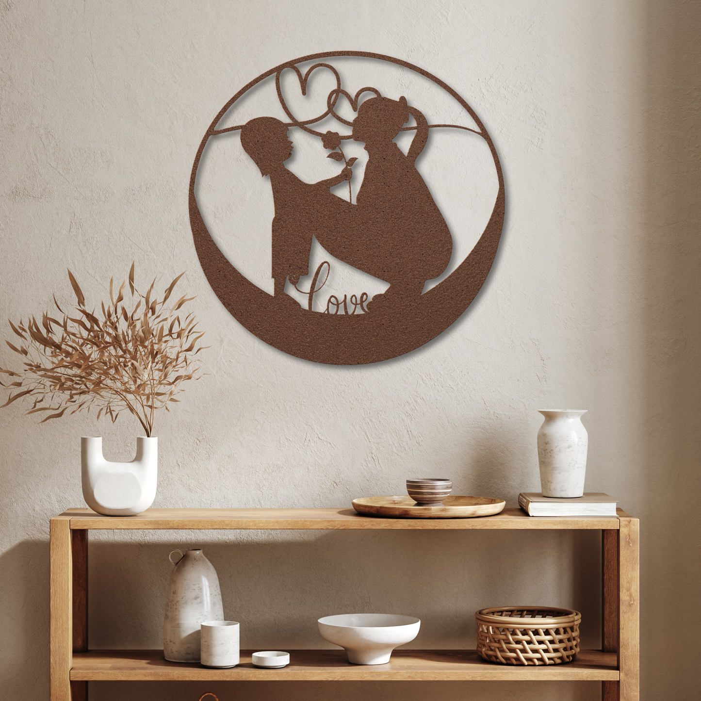 Heartwarming Mother and Child Metal Wall Art: A Tender Tribute