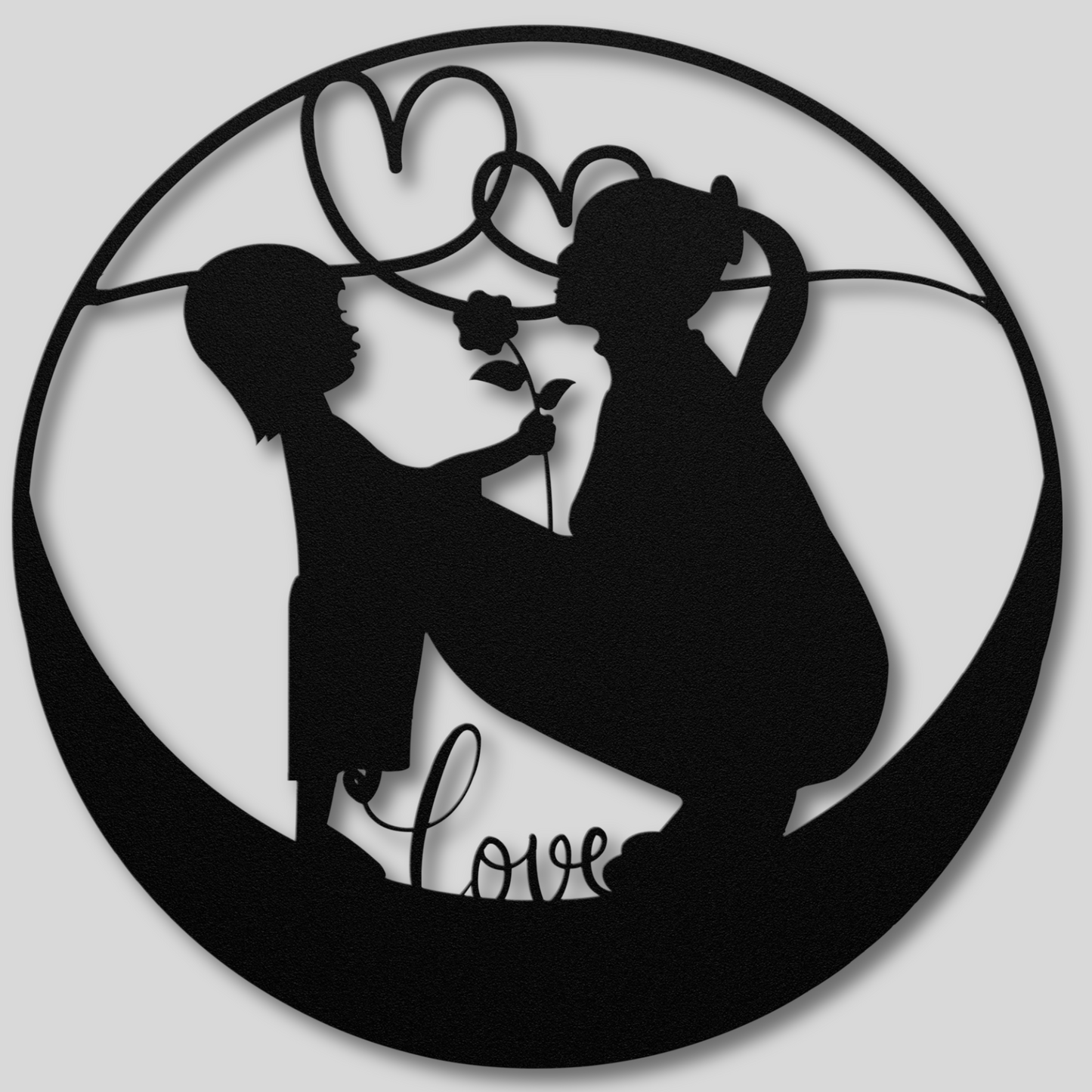 Heartwarming Mother and Child Metal Wall Art: A Tender Tribute