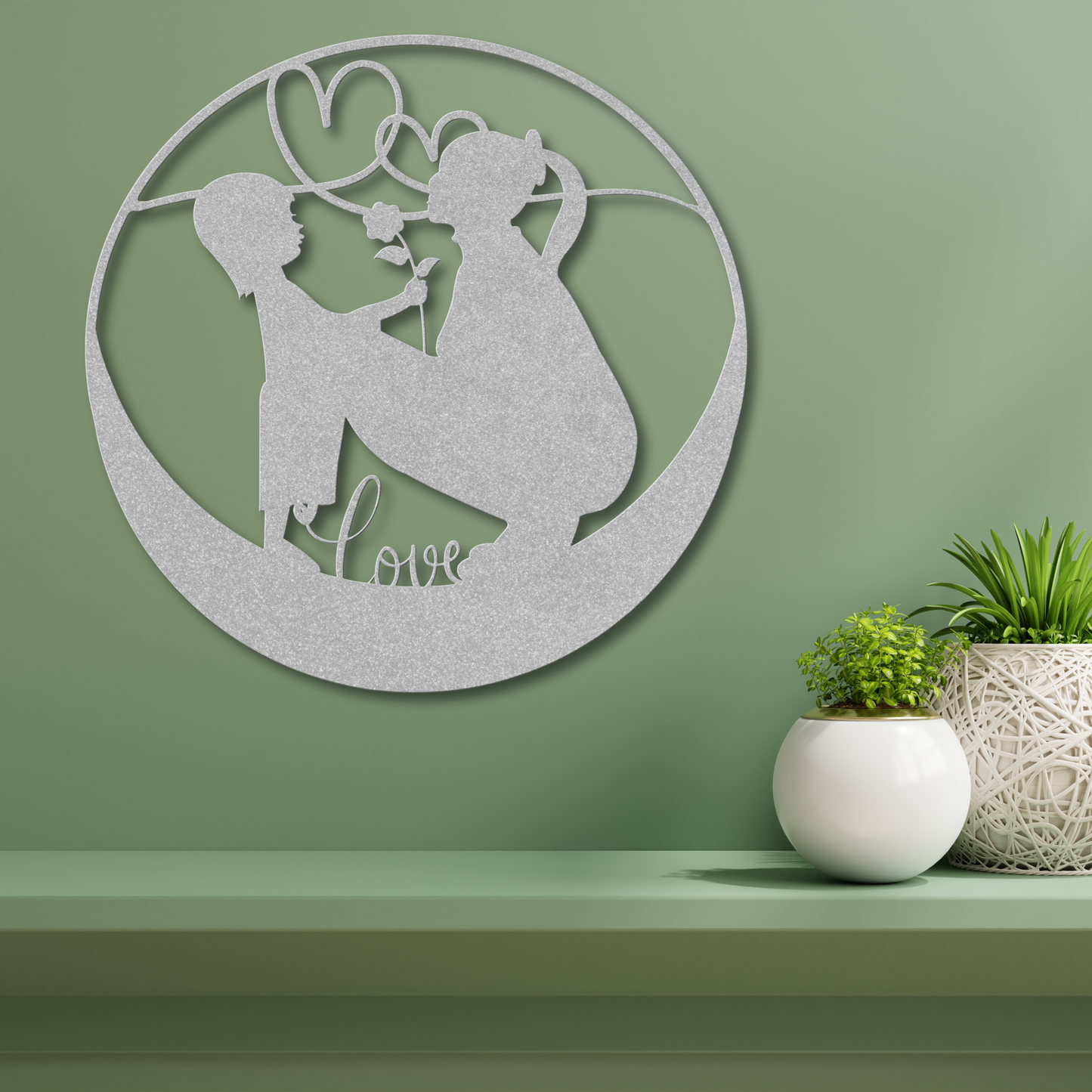Heartwarming Mother and Child Metal Wall Art: A Tender Tribute