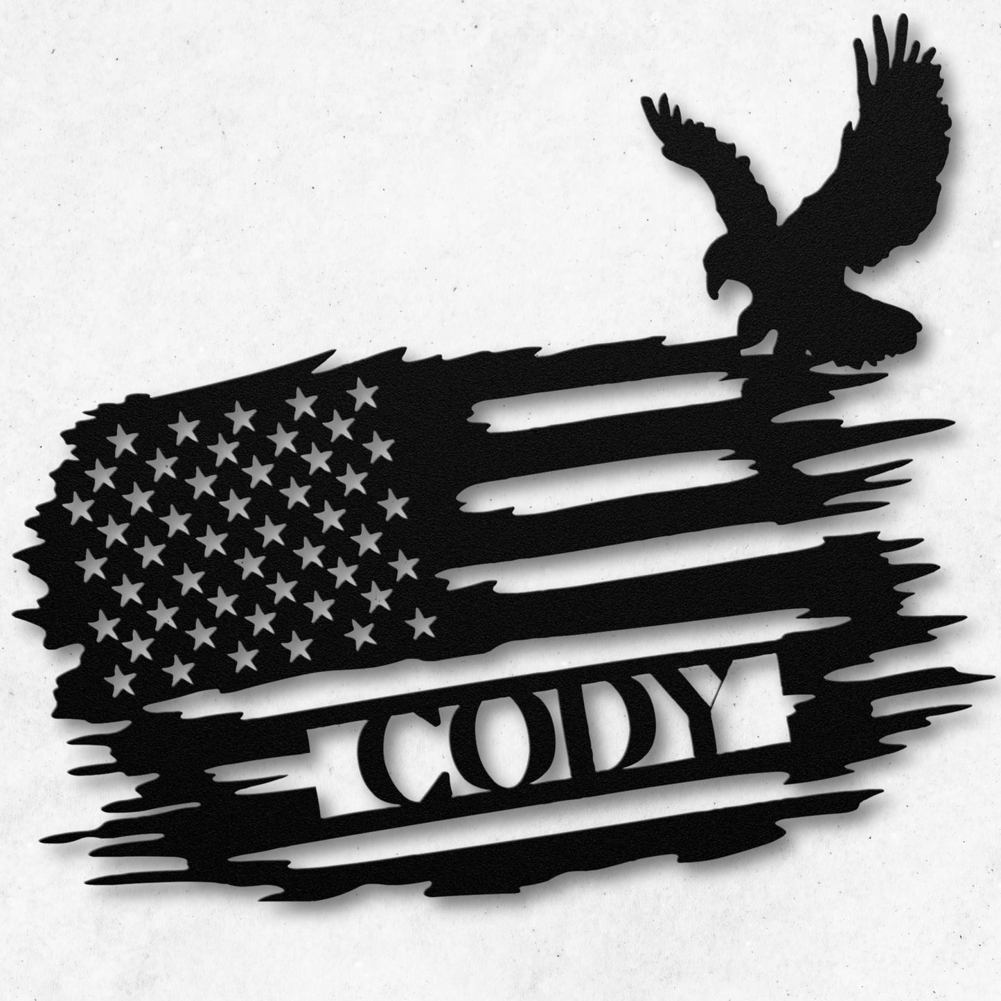 Custom Flag Sign with Bald Eagle: Personalized with Your Name
