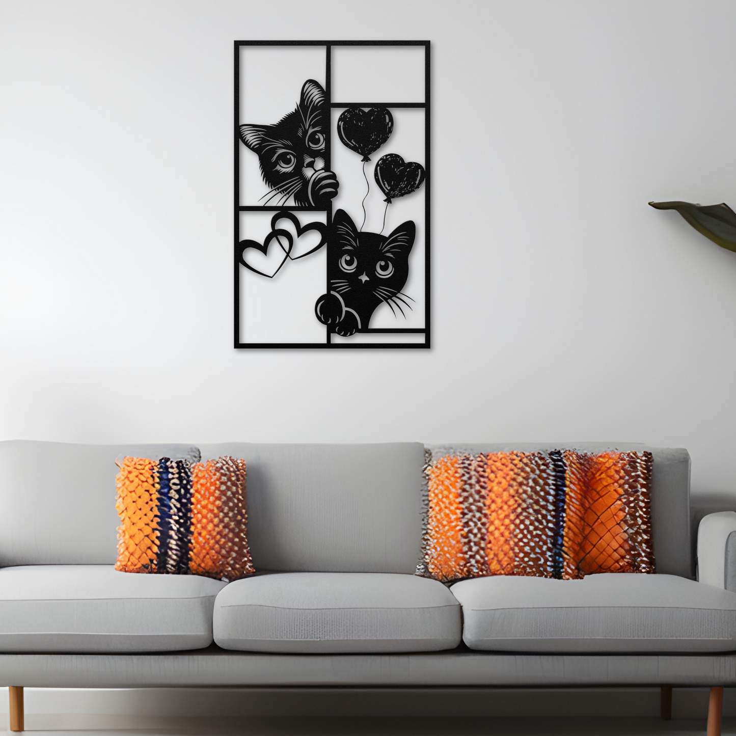 Charming Peeking Cats Metal Wall Art: A Playful Touch to Any Space