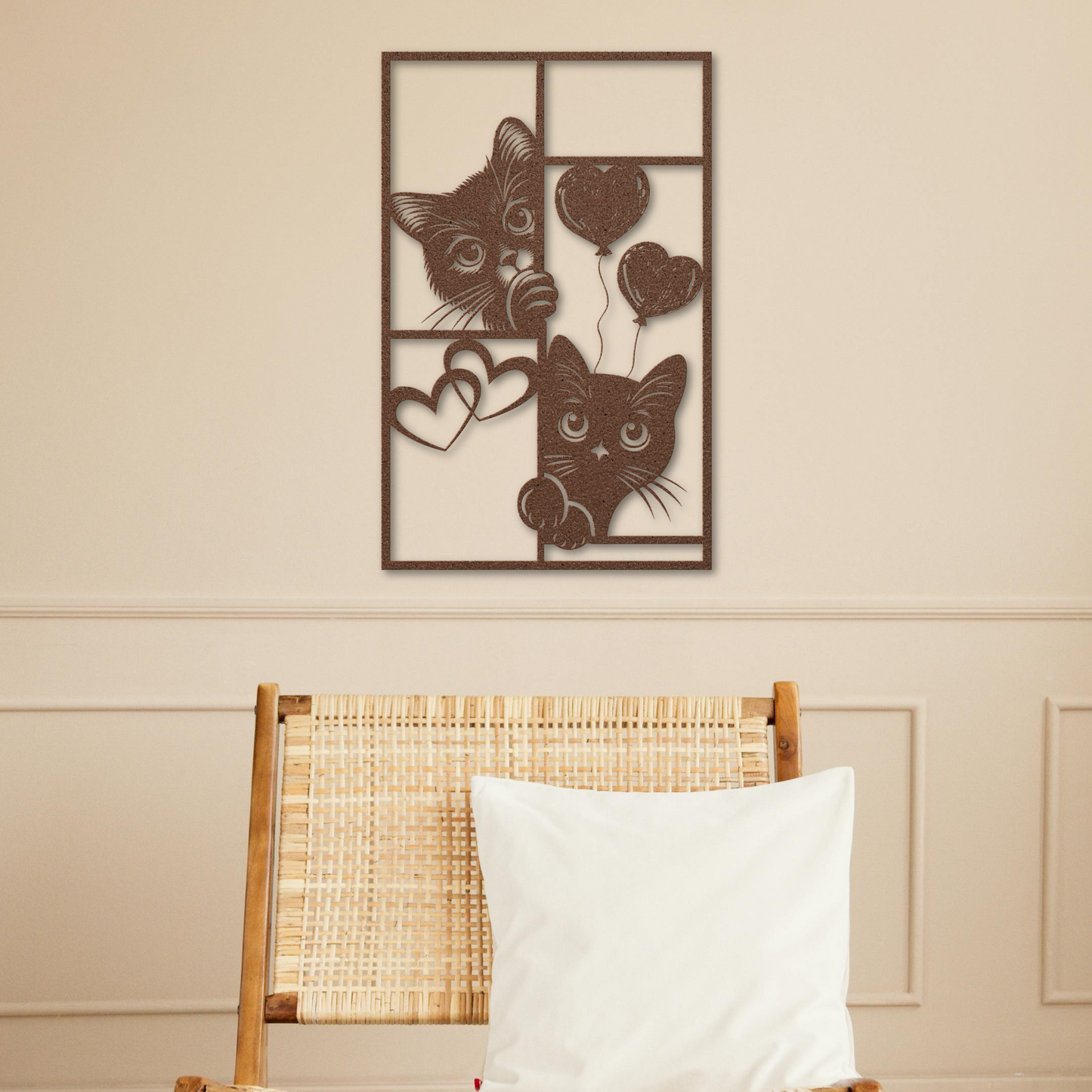 Charming Peeking Cats Metal Wall Art: A Playful Touch to Any Space
