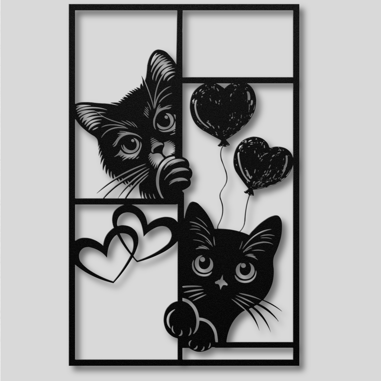 Charming Peeking Cats Metal Wall Art: A Playful Touch to Any Space
