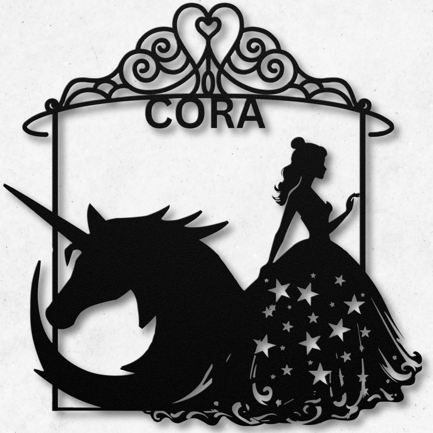 Magical Princess and the Unicorn Metal Wall Art: Bring Fairy Tales To Life
