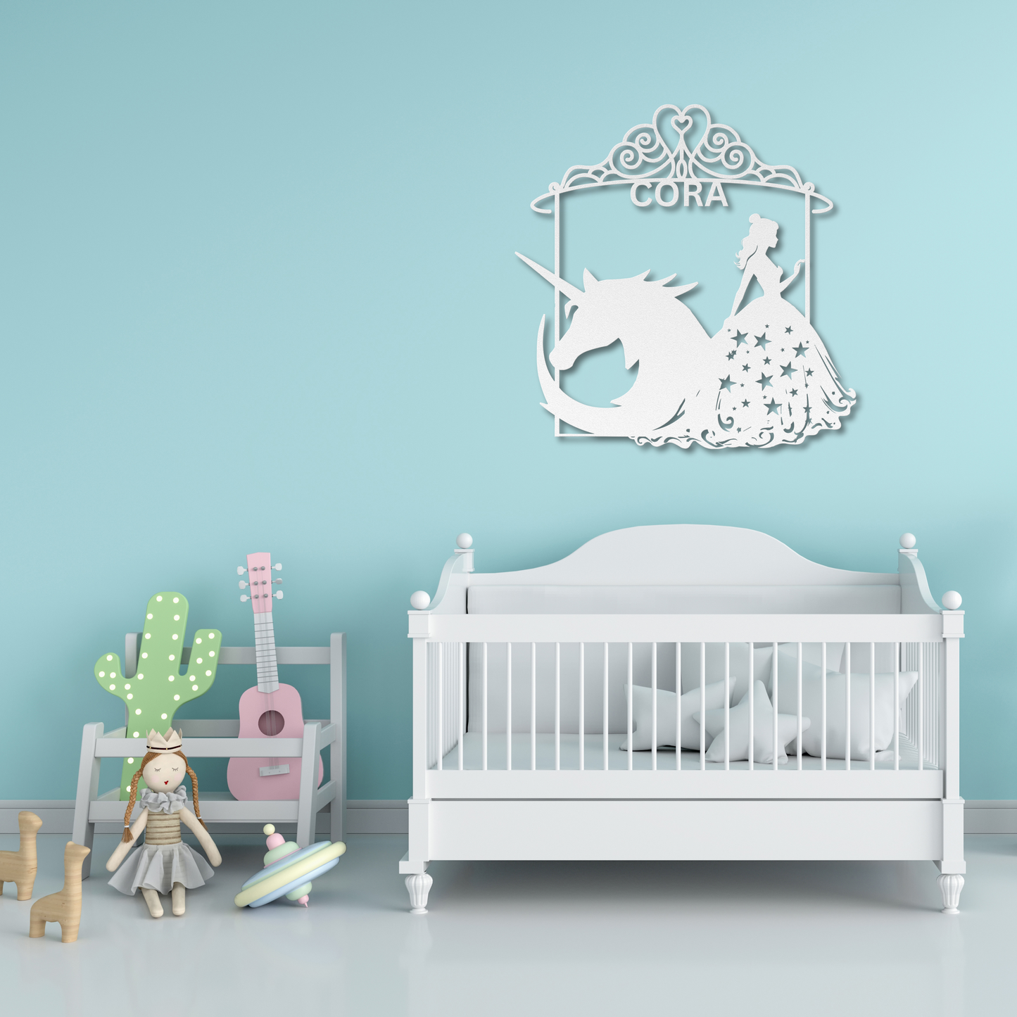 Magical Princess and the Unicorn Metal Wall Art: Bring Fairy Tales To Life