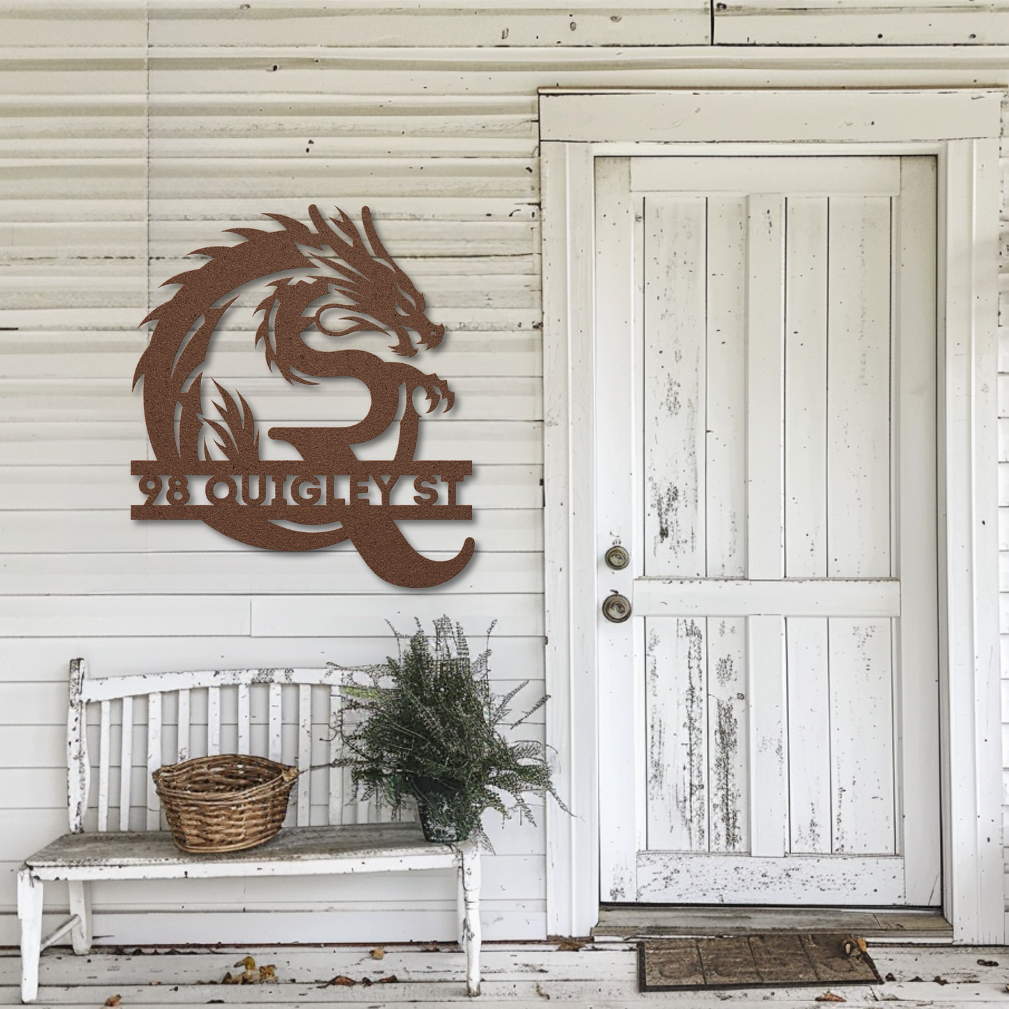 Custom Dragon Letter Q Metal Sign: A Touch of Enchantment